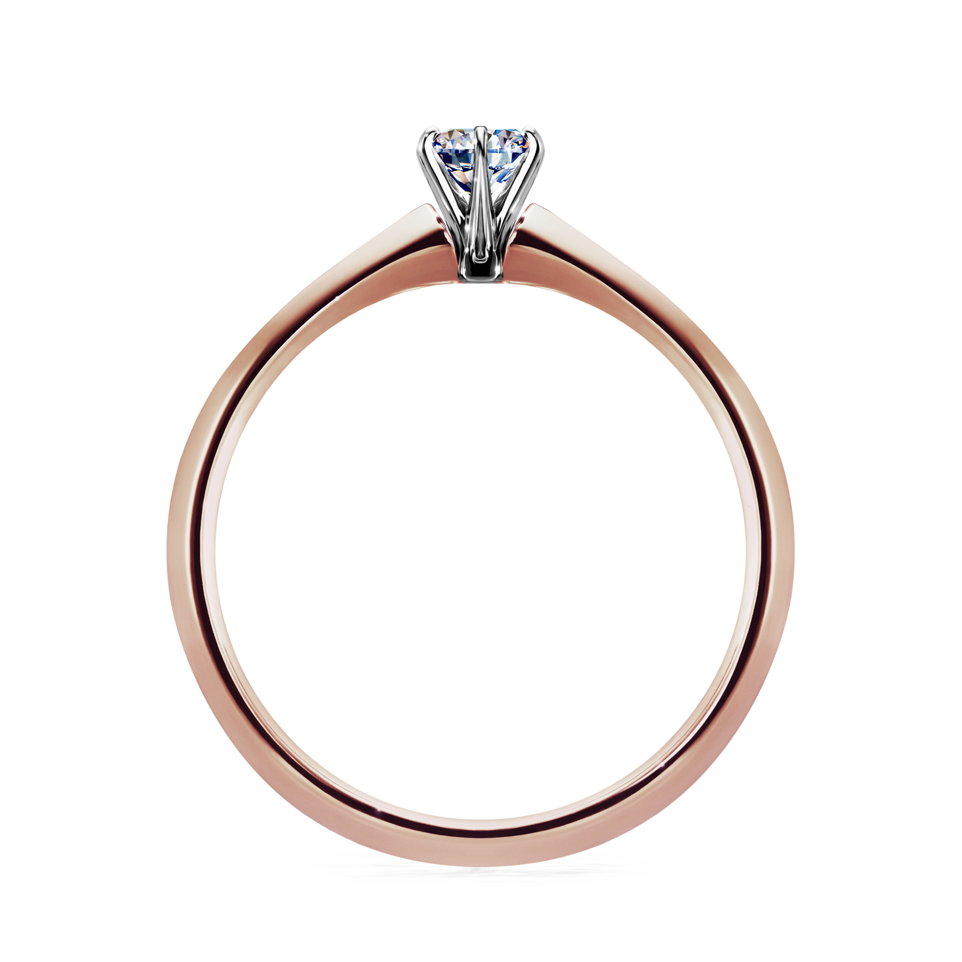 Pierścionek zaręczynowy My Queen z różowego złota z diamentem naturalnym 0,17CT