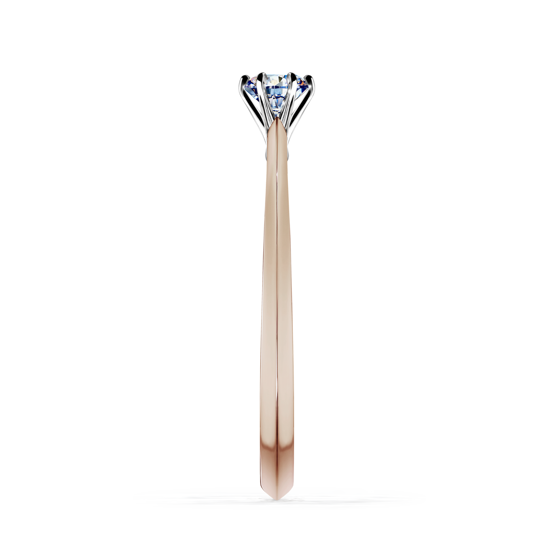 Pierścionek zaręczynowy My Queen z różowego złota z diamentem naturalnym 0,17CT