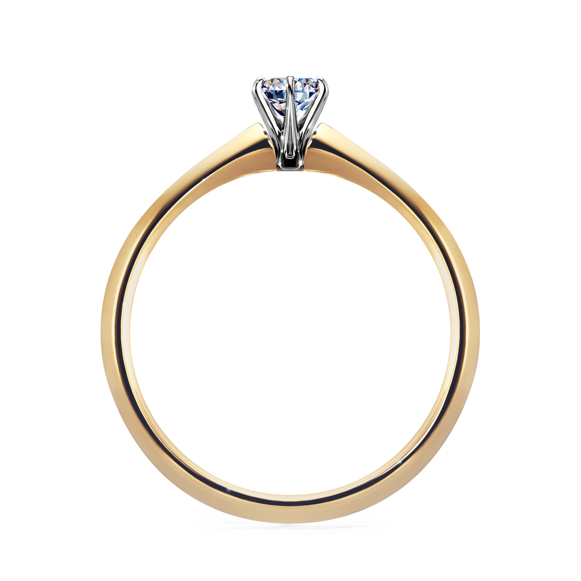Pierścionek zaręczynowy My Queen z żółtego złota z diamentem naturalnym 0,17CT