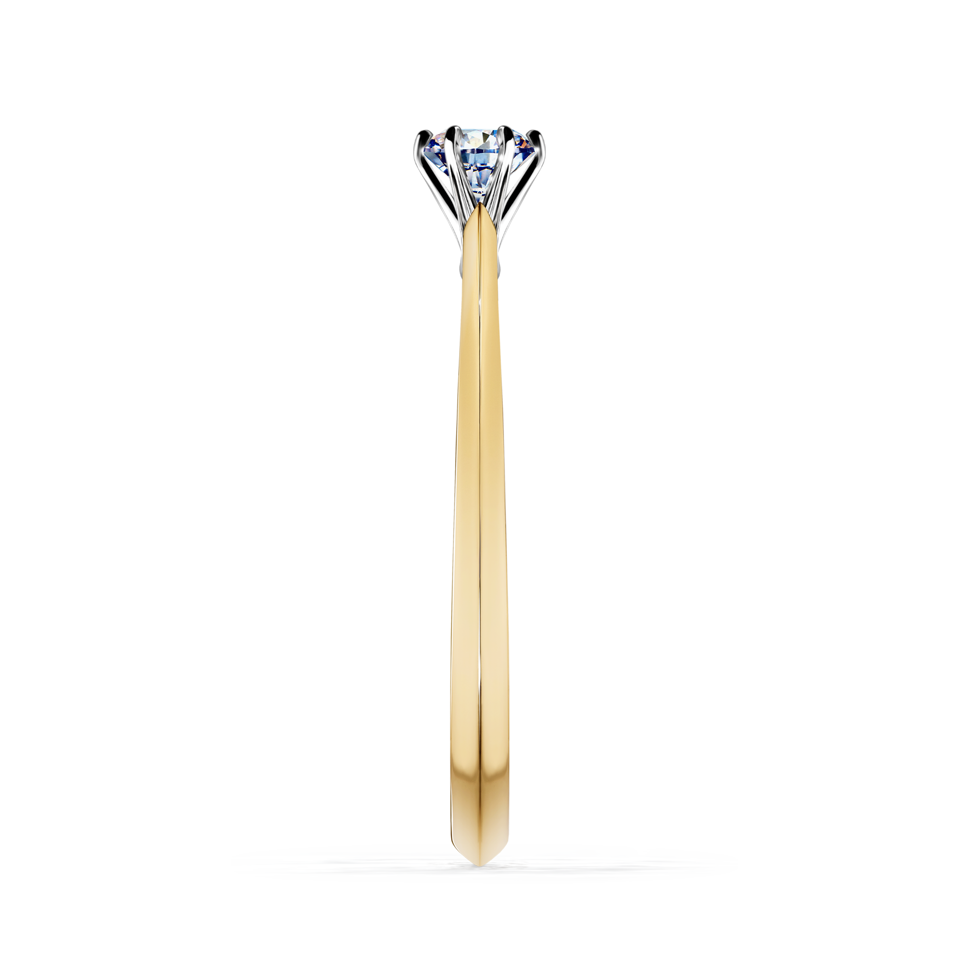 Pierścionek zaręczynowy My Queen z żółtego złota z diamentem naturalnym 0,17CT