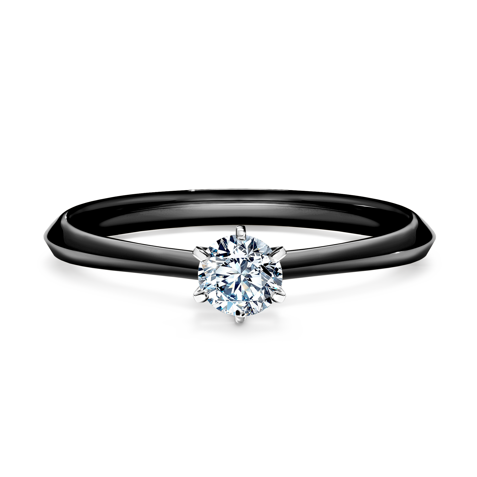 Pierścionek zaręczynowy My Queen z czarnego złota z diamentem naturalnym 0,25CT