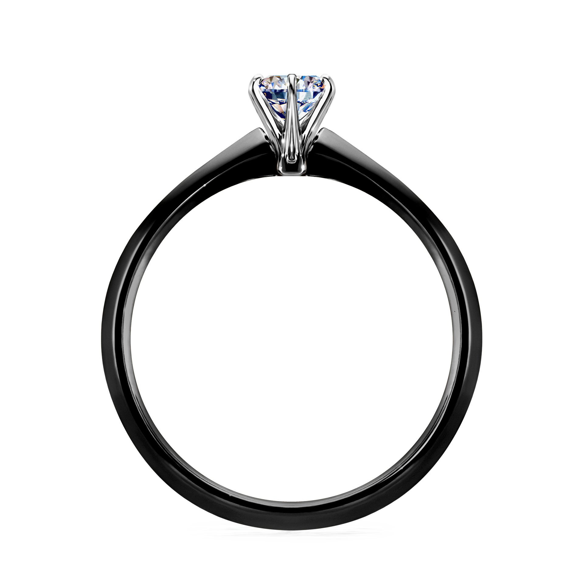 Pierścionek zaręczynowy My Queen z czarnego złota z diamentem naturalnym 0,25CT
