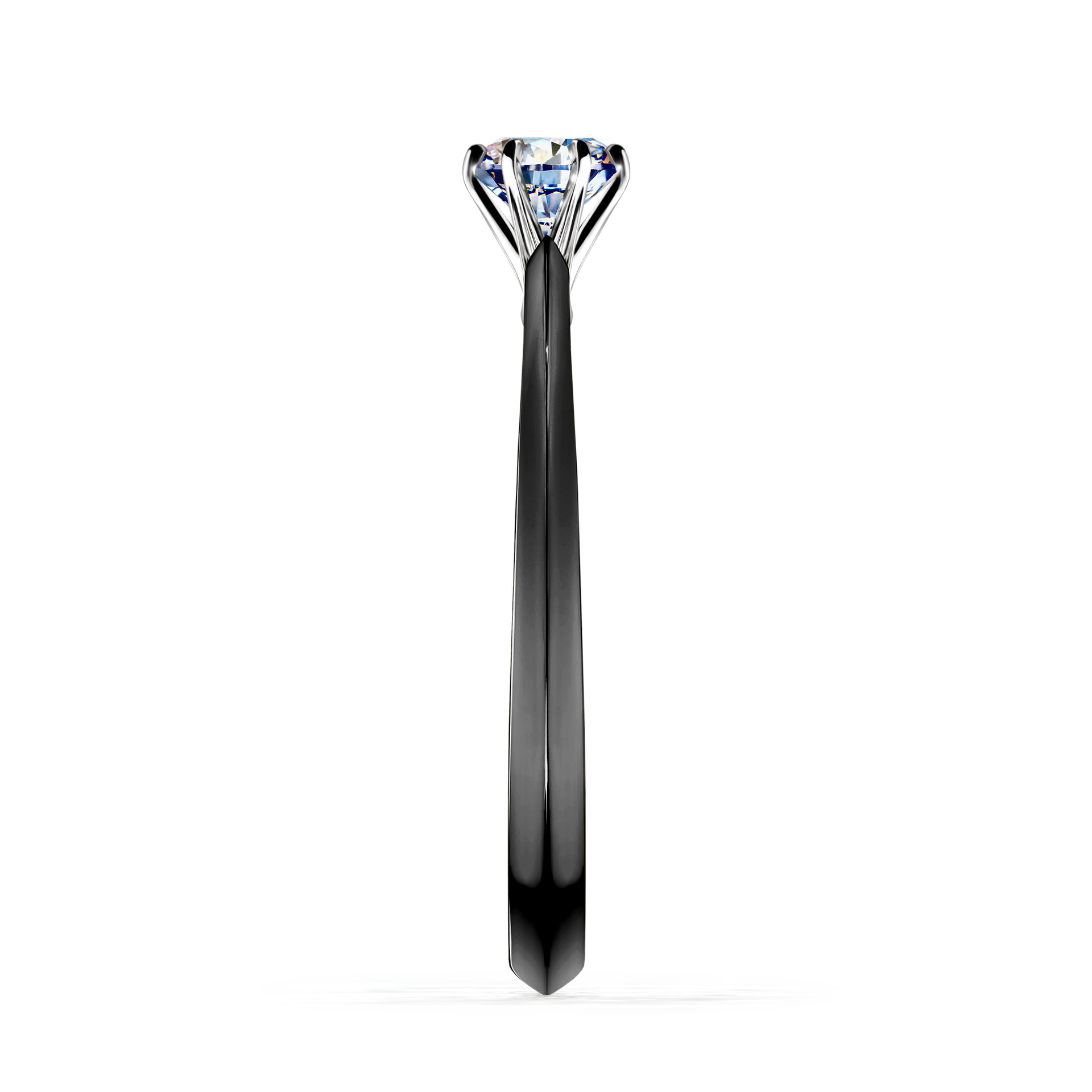 Pierścionek zaręczynowy My Queen z czarnego złota z diamentem naturalnym 0,25CT