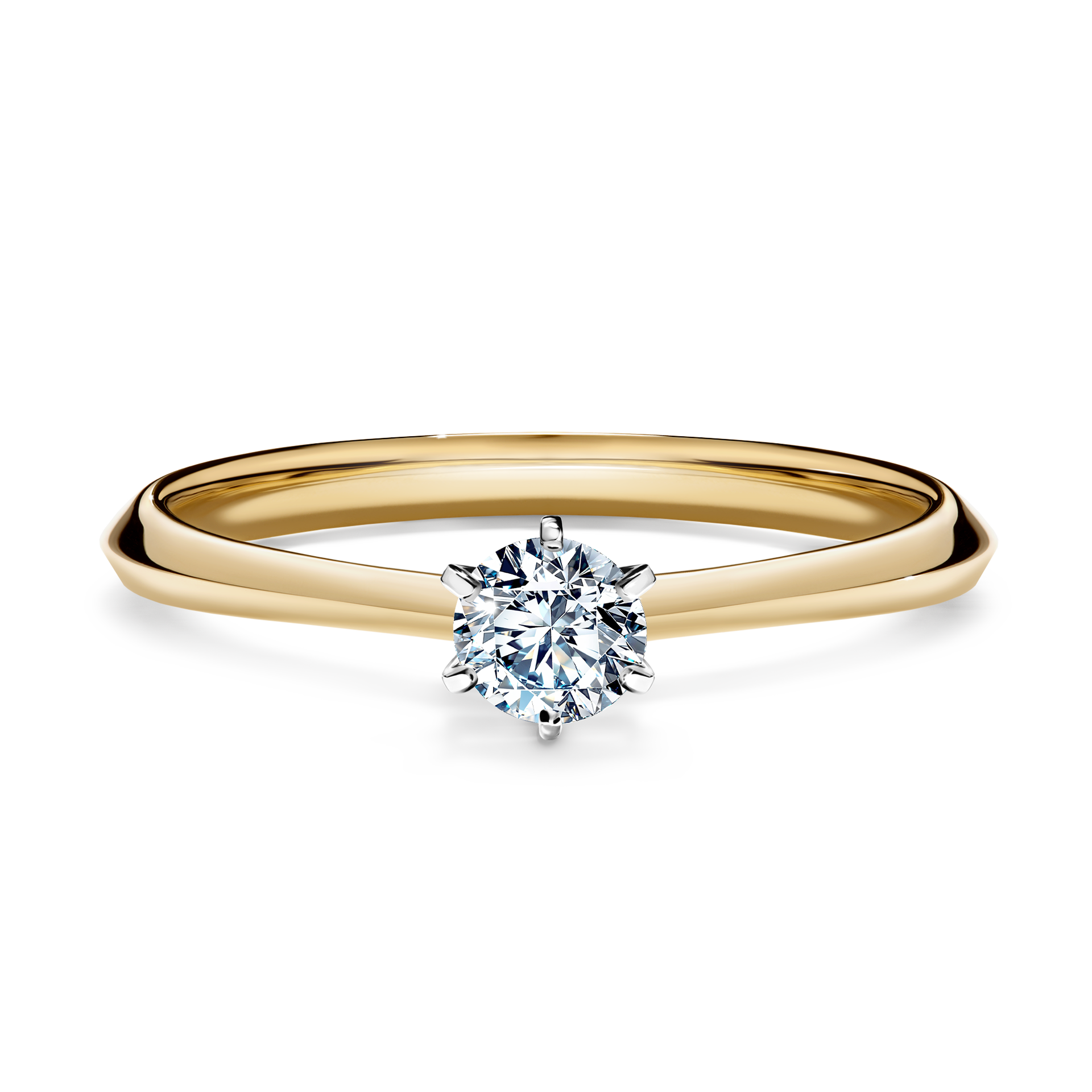 Pierścionek zaręczynowy My Queen z żółtego złota z diamentem naturalnym 0,25CT