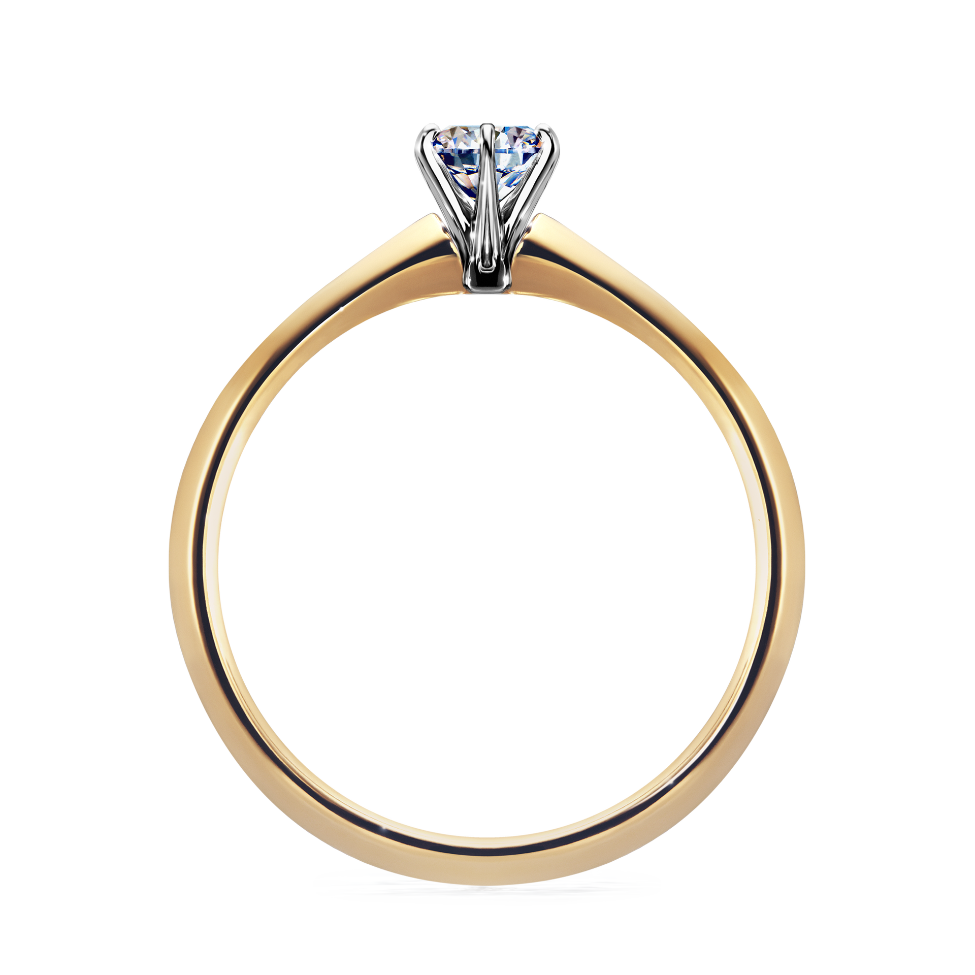 Pierścionek zaręczynowy My Queen z żółtego złota z diamentem naturalnym 0,25CT