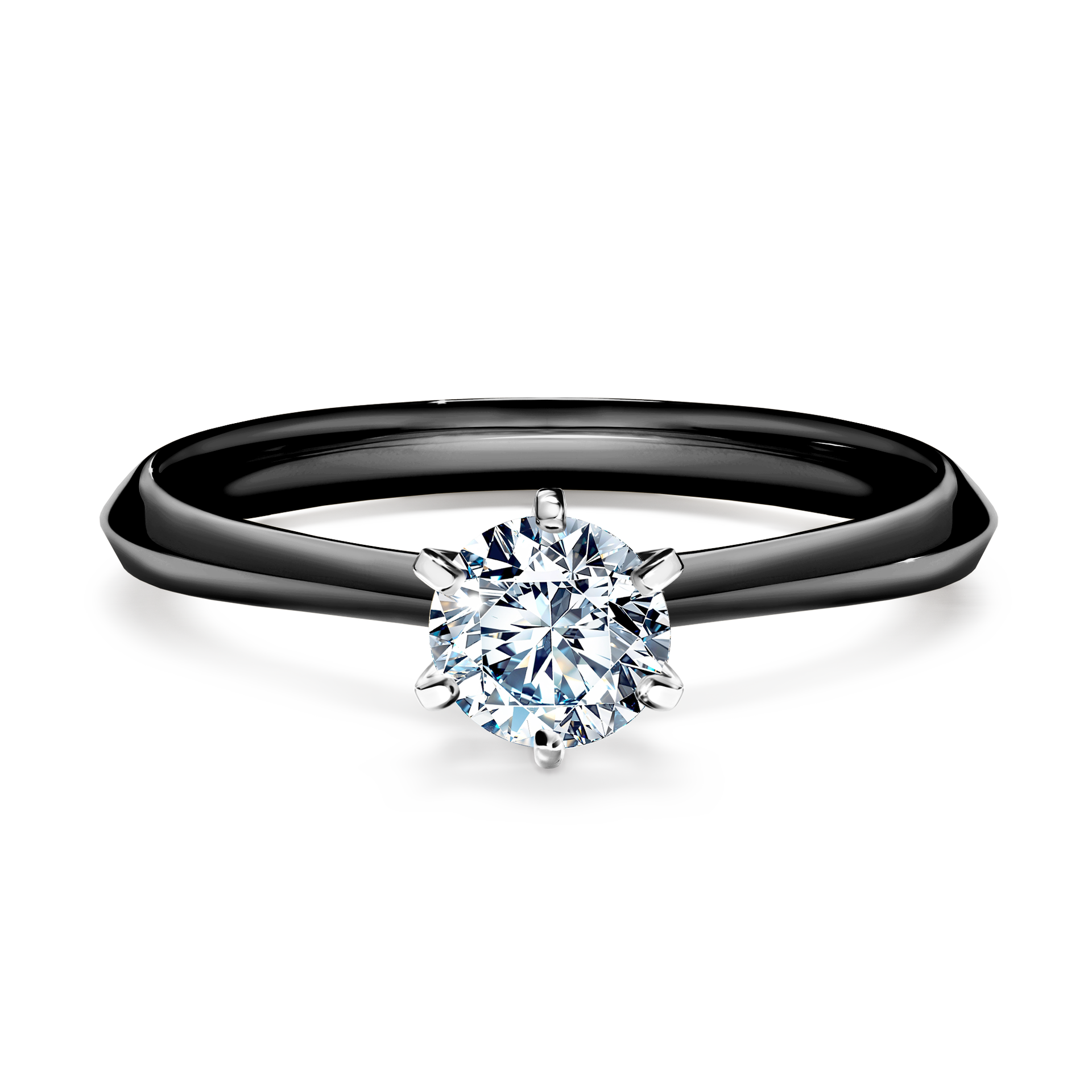 Pierścionek zaręczynowy My Queen z czarnego złota z diamentem laboratoryjnym 0,50CT