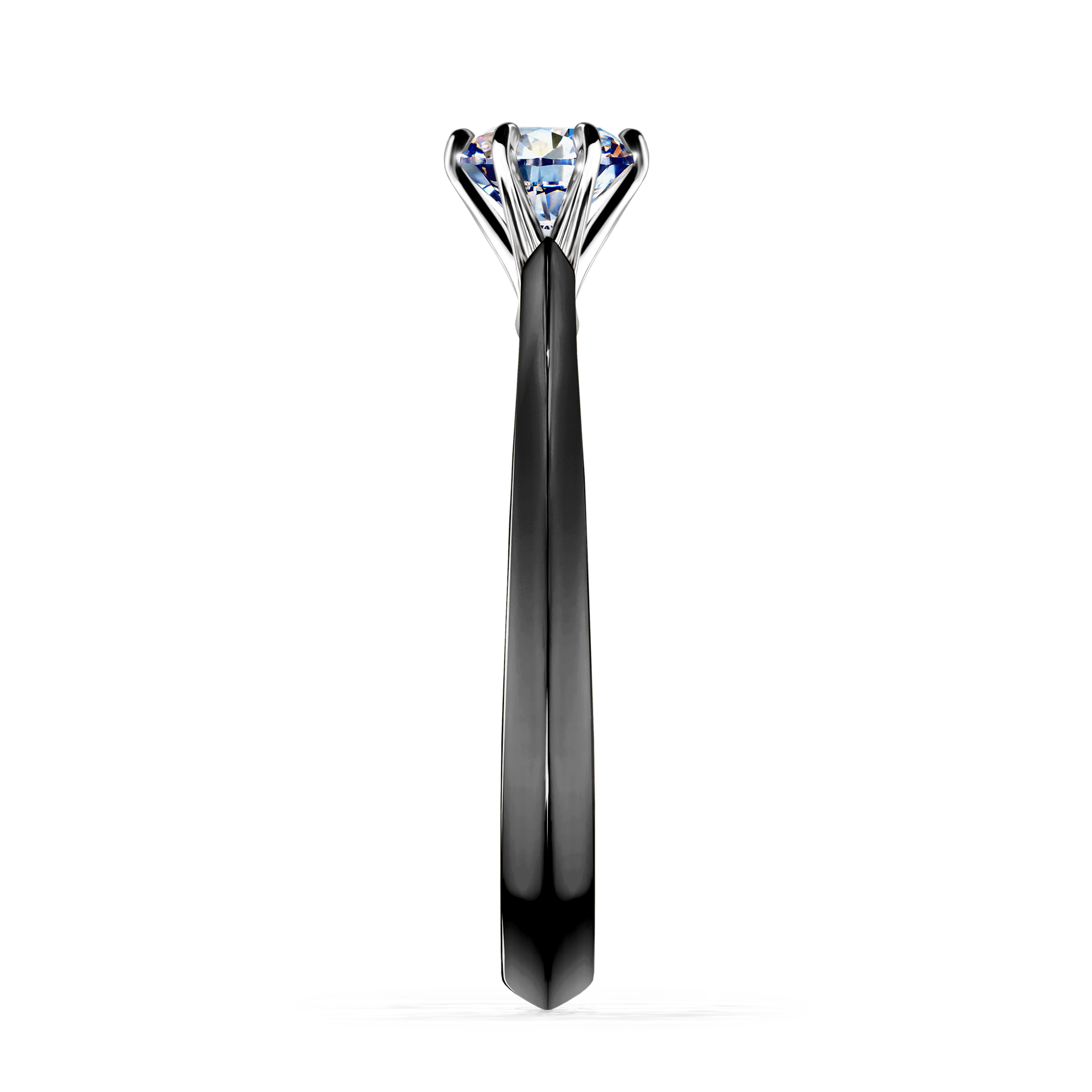 Pierścionek zaręczynowy My Queen z czarnego złota z diamentem laboratoryjnym 0,50CT