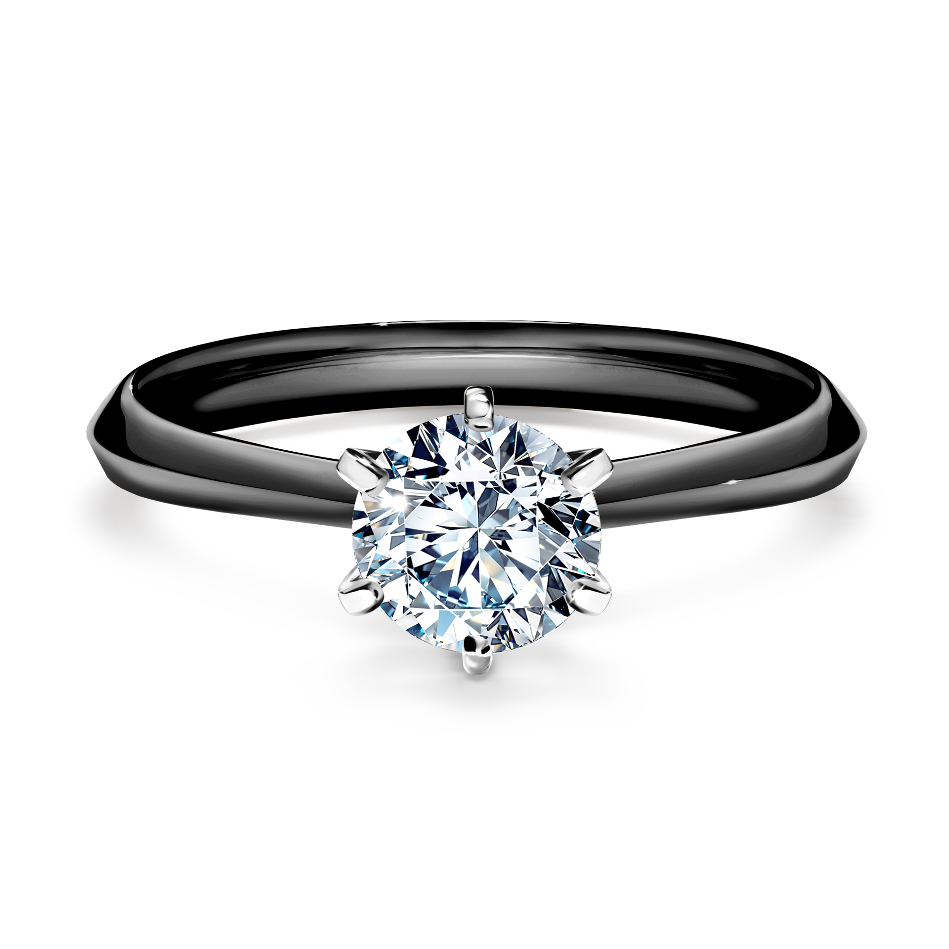 Pierścionek zaręczynowy My Queen z czarnego złota z diamentem laboratoryjnym 0,80CT