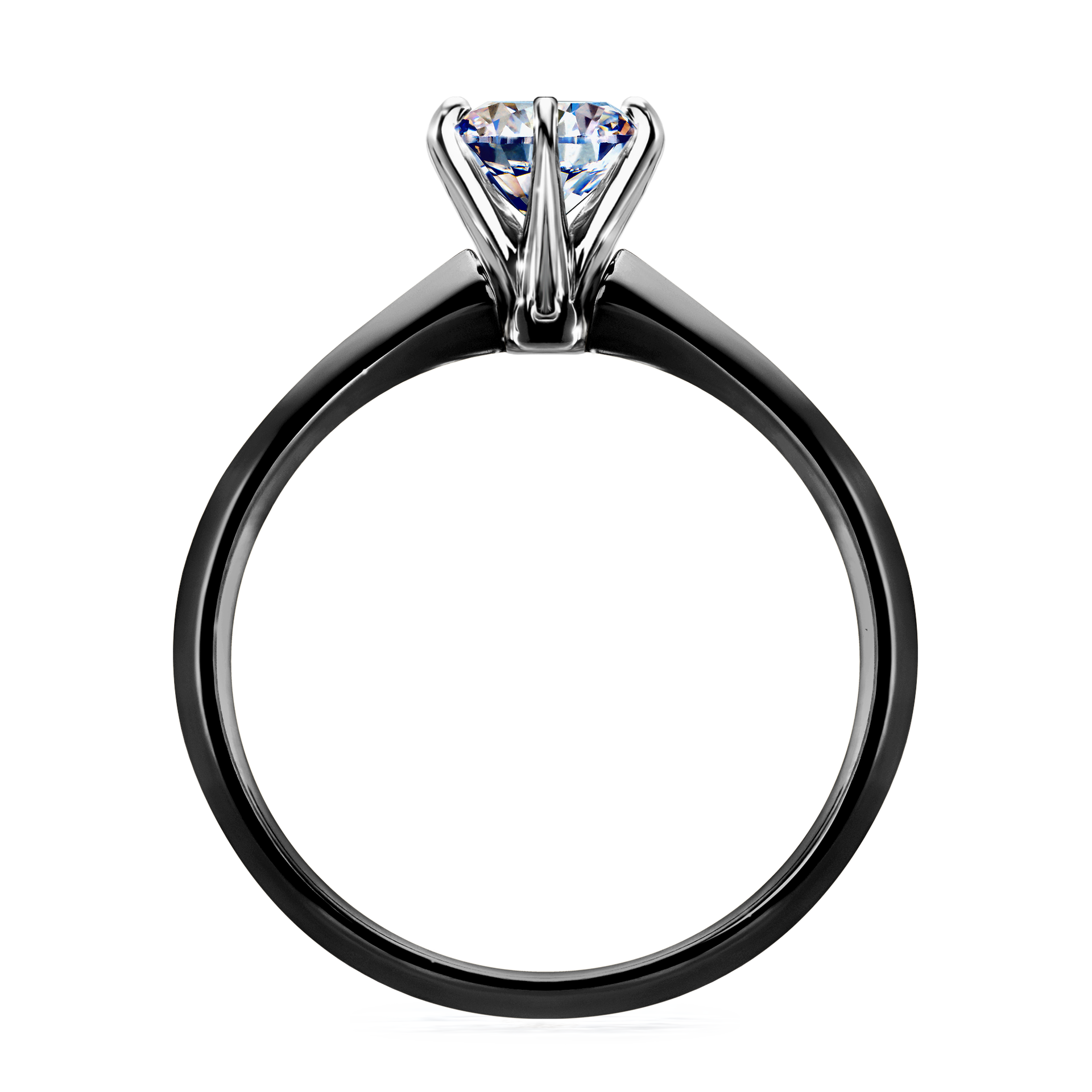 Pierścionek zaręczynowy My Queen z czarnego złota z diamentem laboratoryjnym 0,80CT