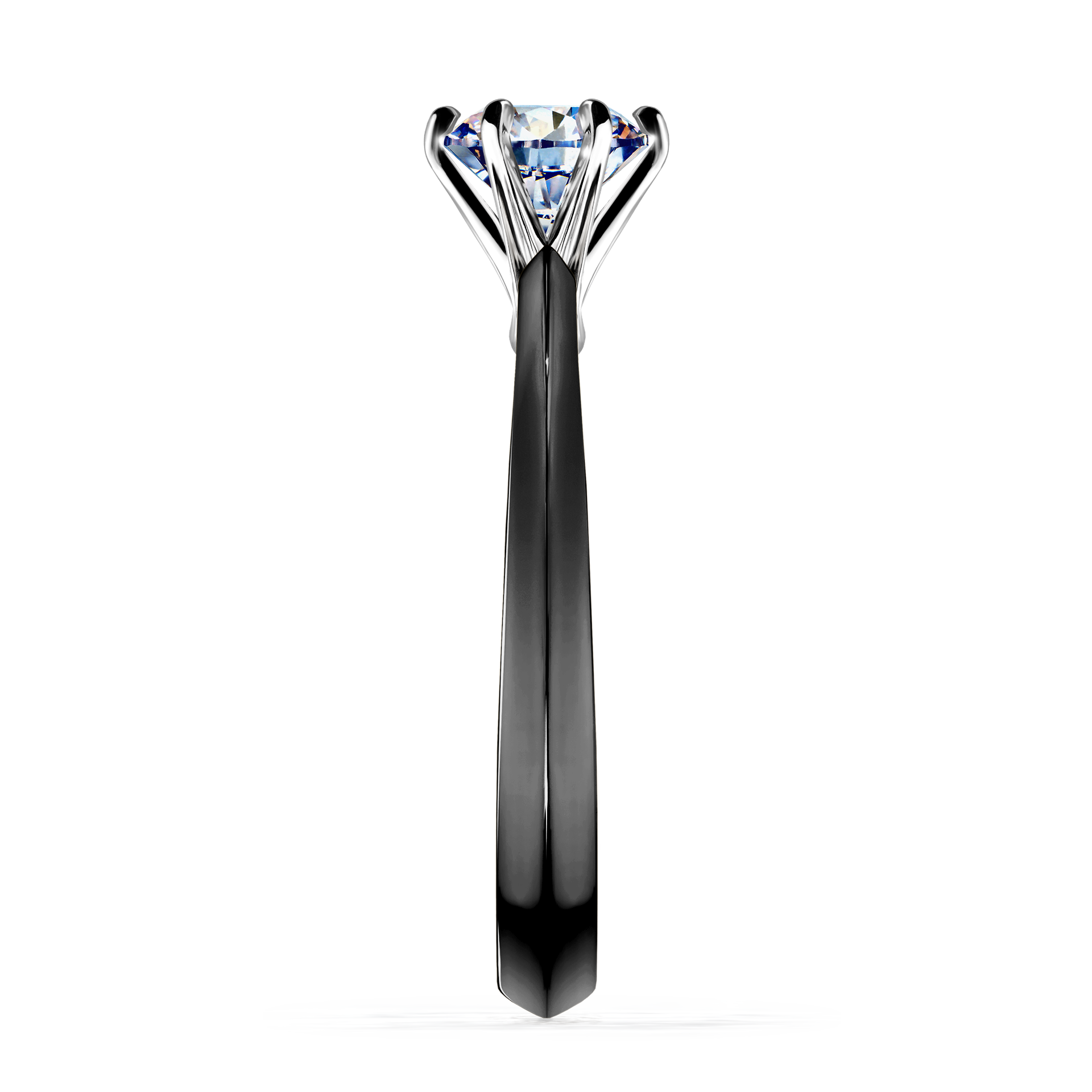 Pierścionek zaręczynowy My Queen z czarnego złota z diamentem laboratoryjnym 0,80CT