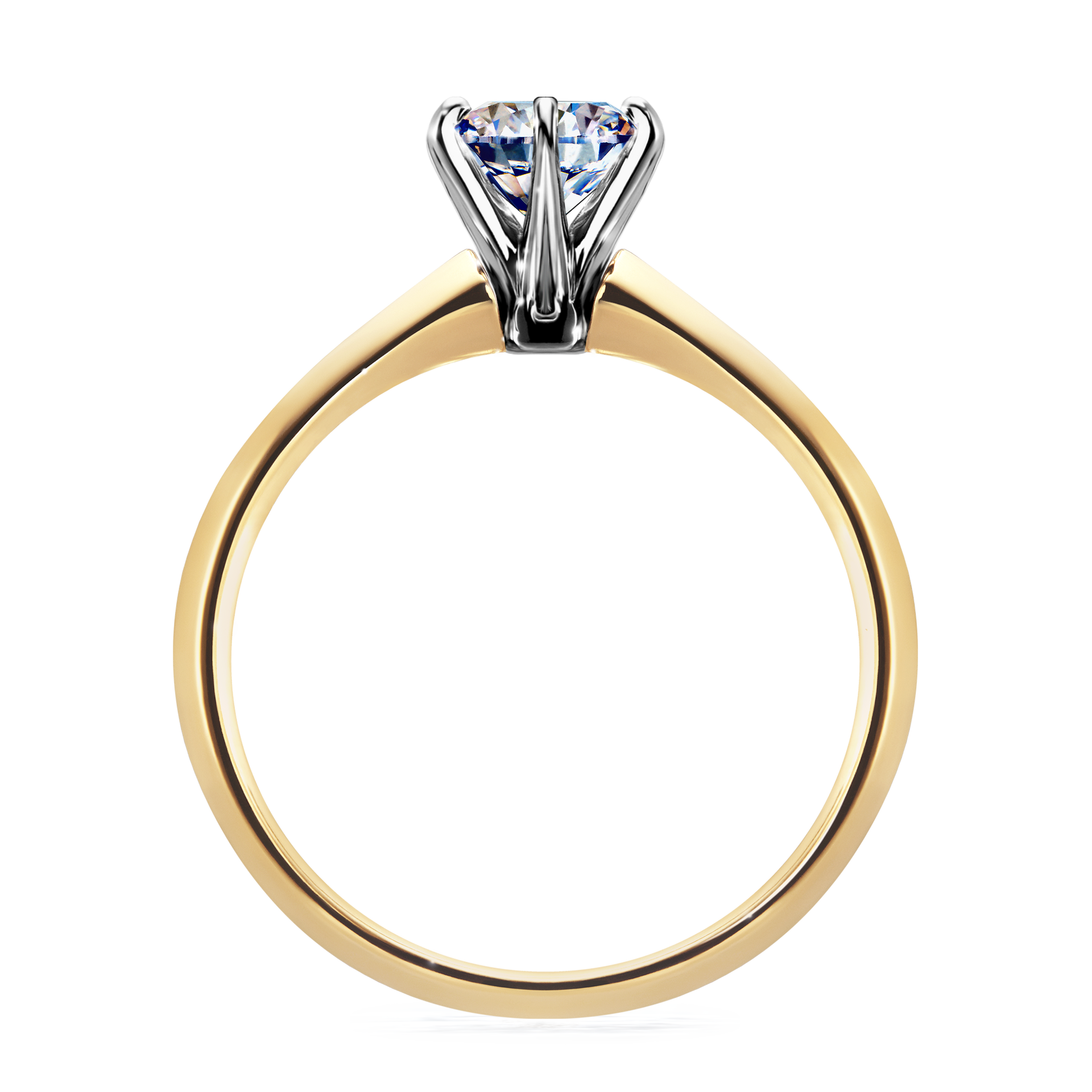 Pierścionek zaręczynowy My Queen z żółtego złota z diamentem naturalnym 0,80CT