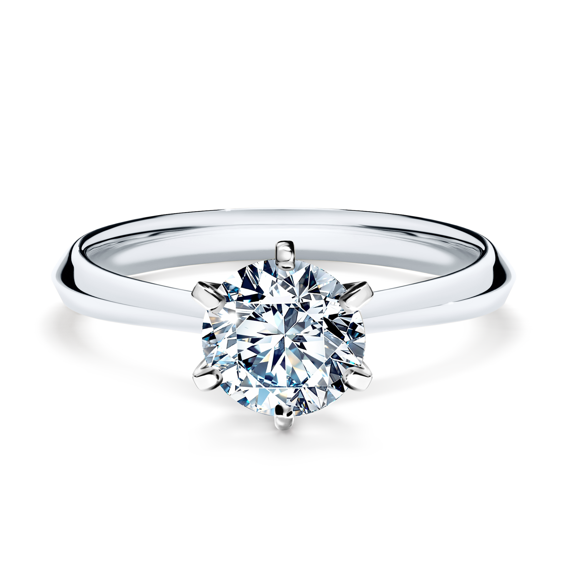 Pierścionek zaręczynowy My Queen z białego złota z diamentem naturalnym 1,00CT