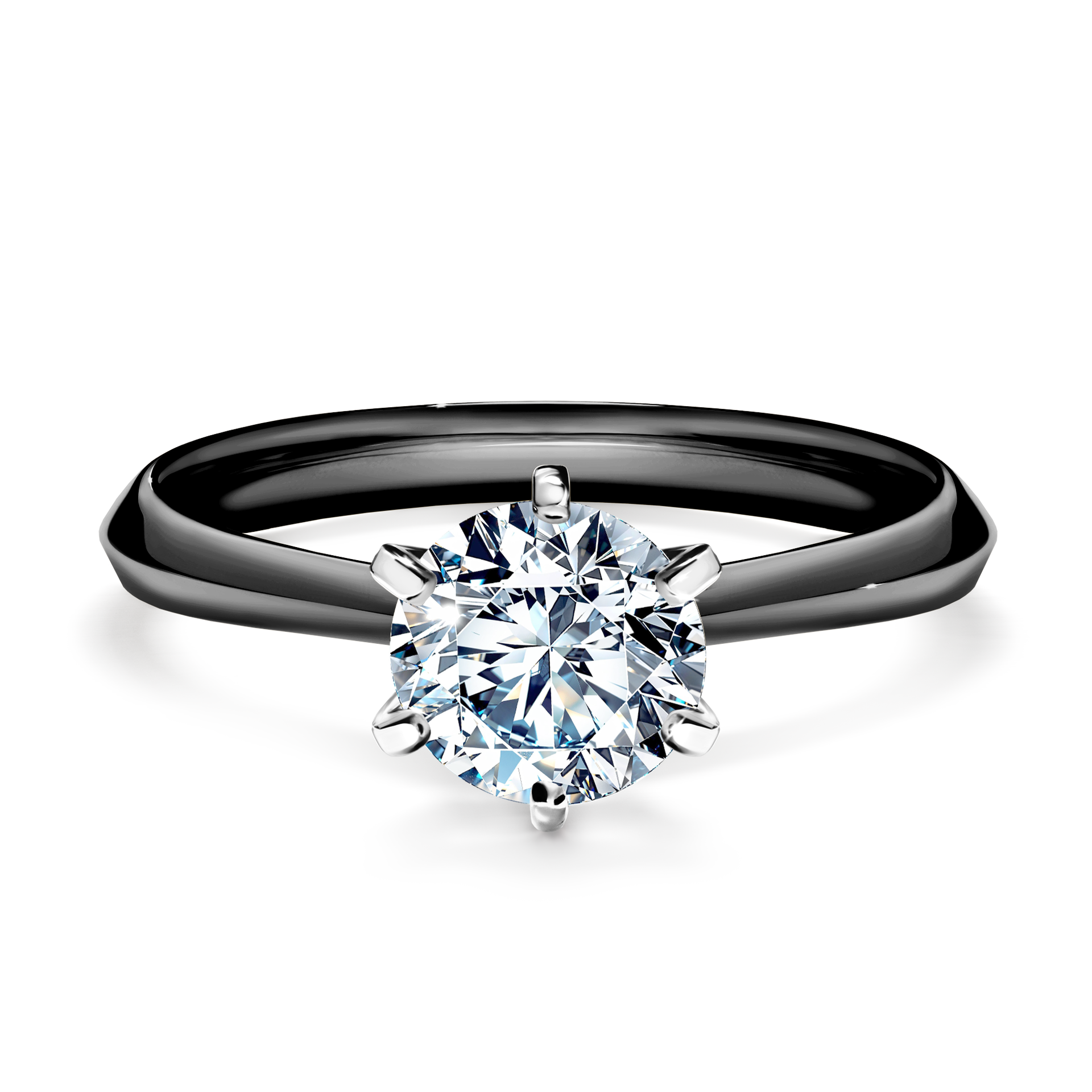 Pierścionek zaręczynowy My Queen z czarnego złota z diamentem naturalnym 1,00CT