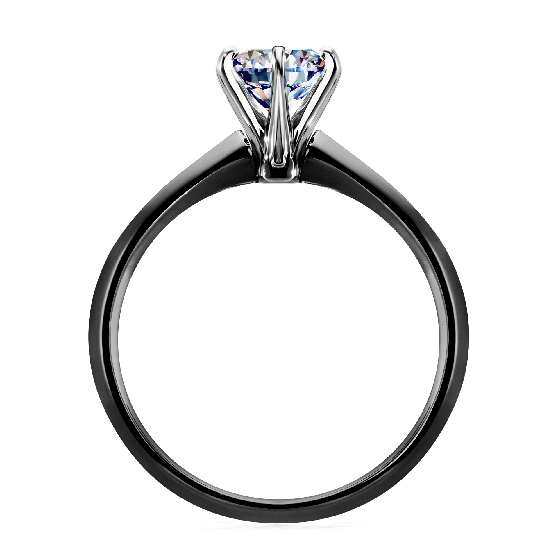 Pierścionek zaręczynowy My Queen z czarnego złota z diamentem naturalnym 1,00CT