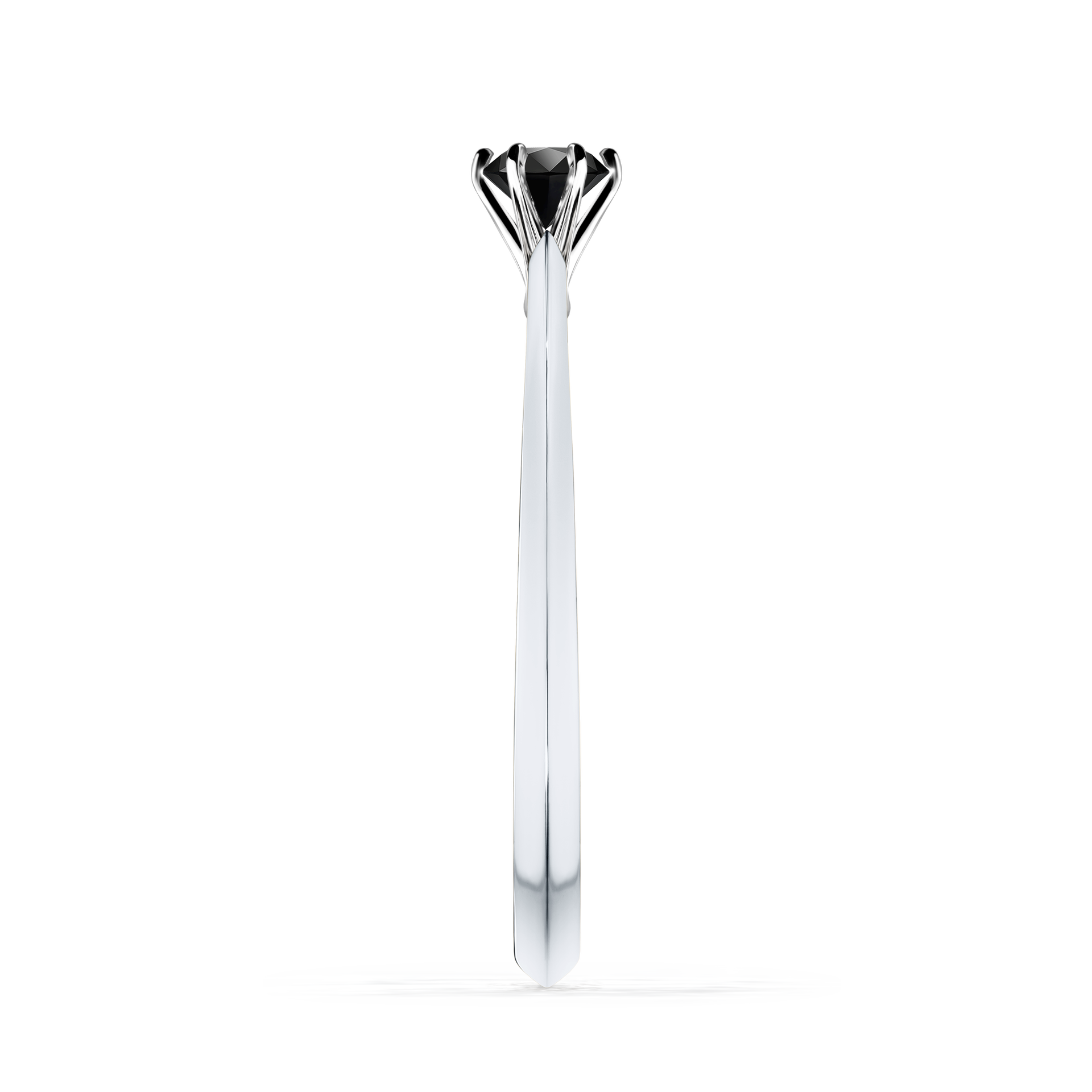 Pierścionek zaręczynowy My Queen z białego złota z czarnym diamentem 0,17CT