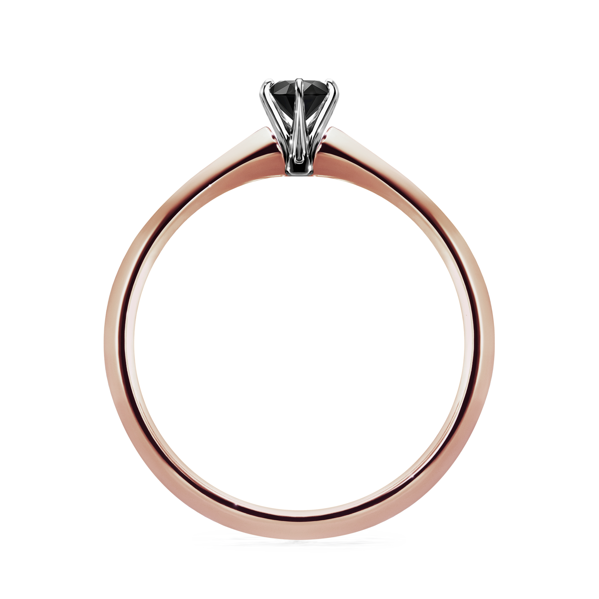 Pierścionek zaręczynowy My Queen z różowego złota z czarnym diamentem 0,17CT