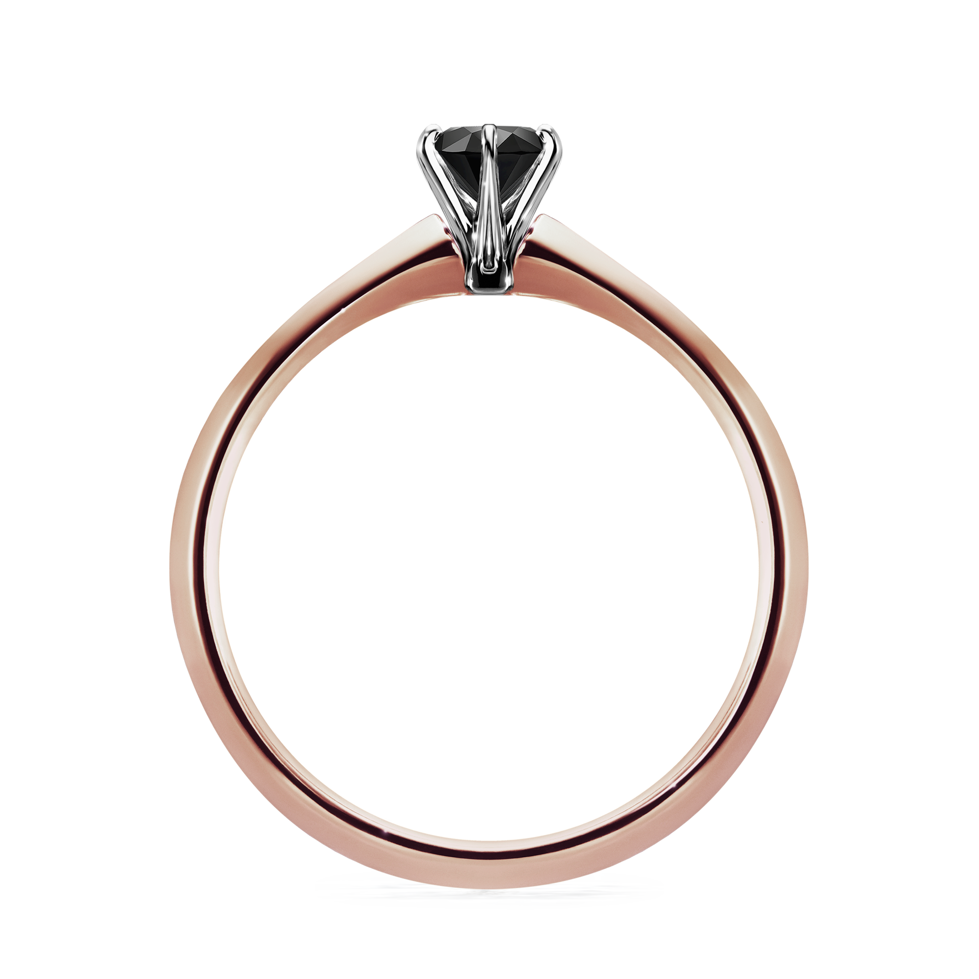 Pierścionek zaręczynowy My Queen z różowego złota z czarnym diamentem 0,25CT