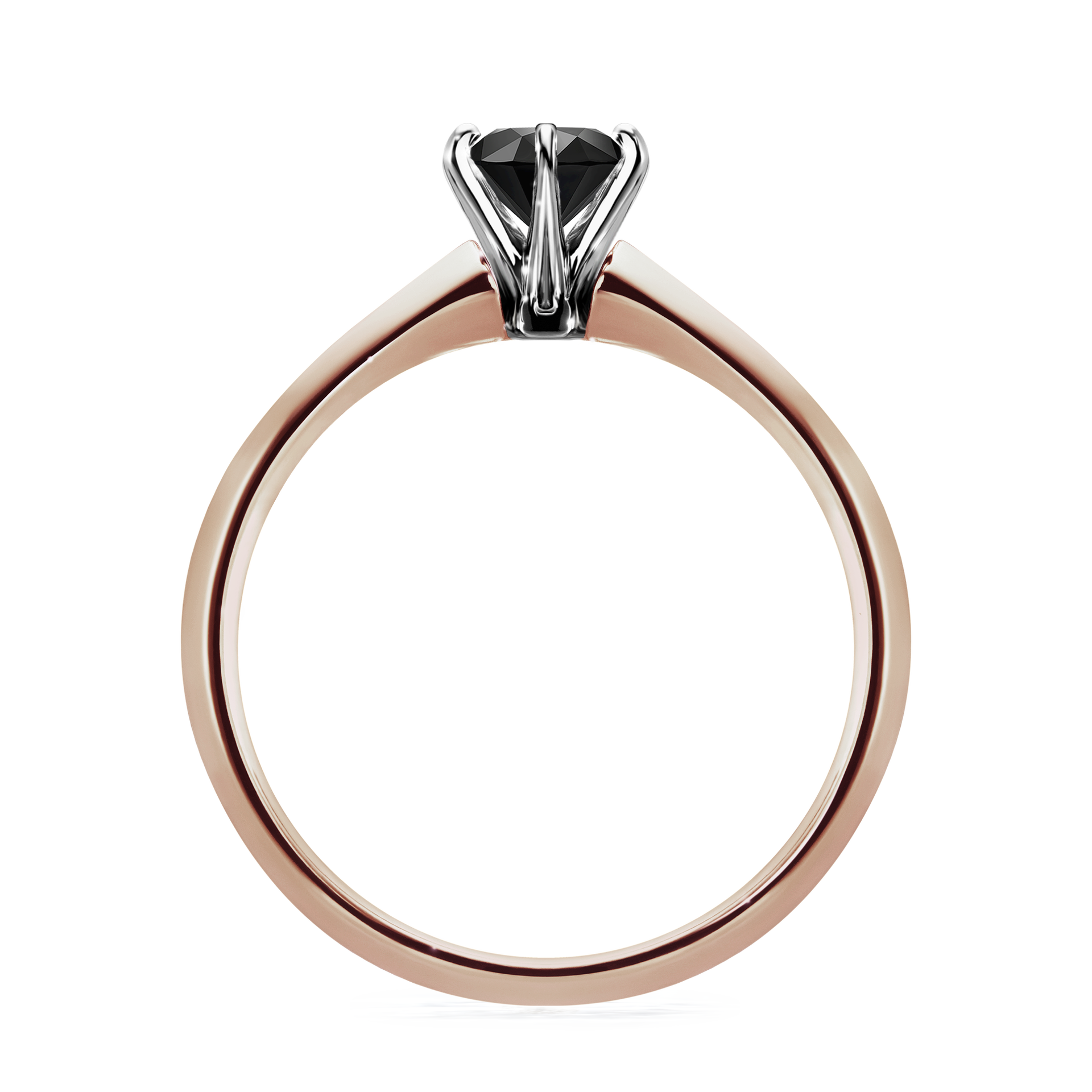 Pierścionek zaręczynowy My Queen z różowego złota z czarnym diamentem 0,50CT