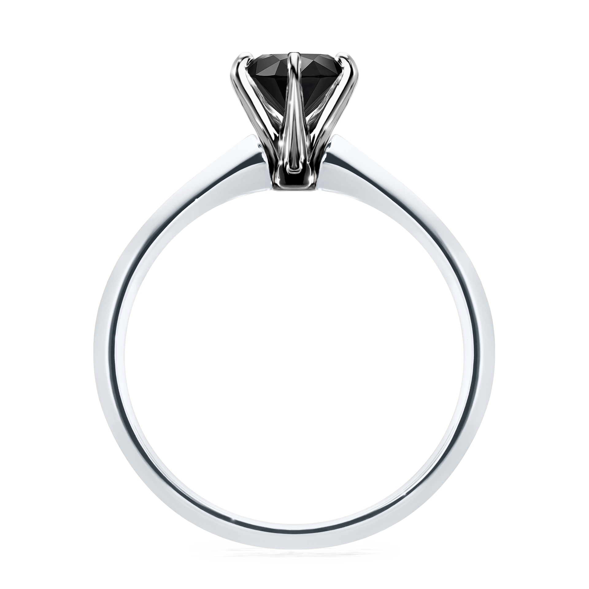 Pierścionek zaręczynowy My Queen z białego złota z czarnym diamentem 0,80CT