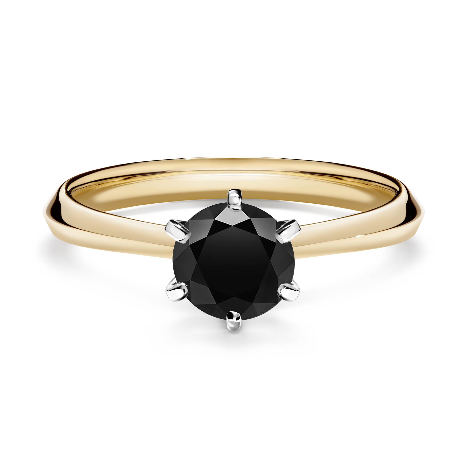 Pierścionek zaręczynowy My Queen z żółtego złota z czarnym diamentem 0,80CT