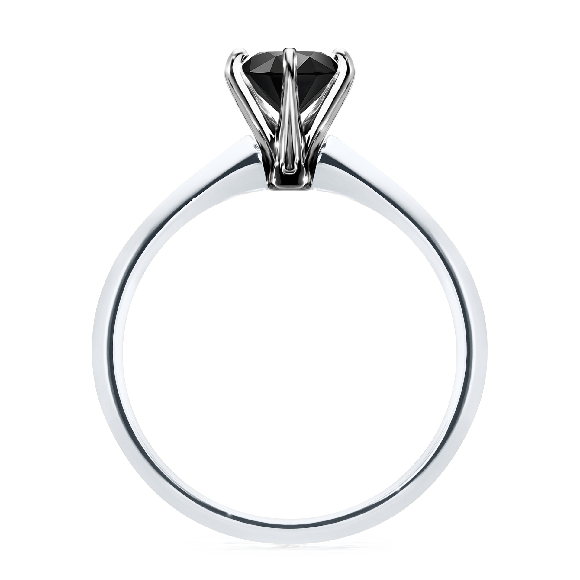 Pierścionek zaręczynowy My Queen z białego złota z czarnym diamentem 1,00CT