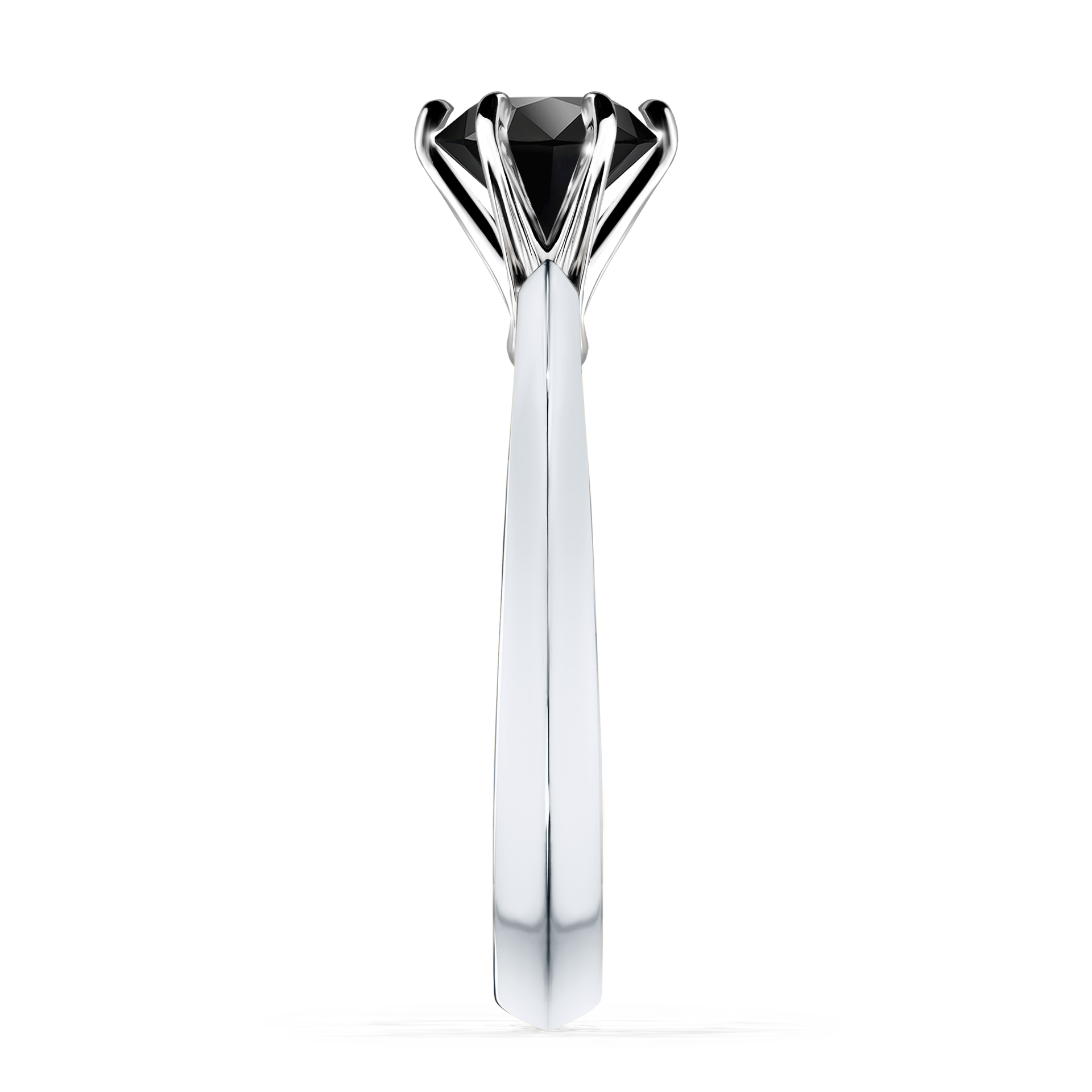 Pierścionek zaręczynowy My Queen z białego złota z czarnym diamentem 1,00CT
