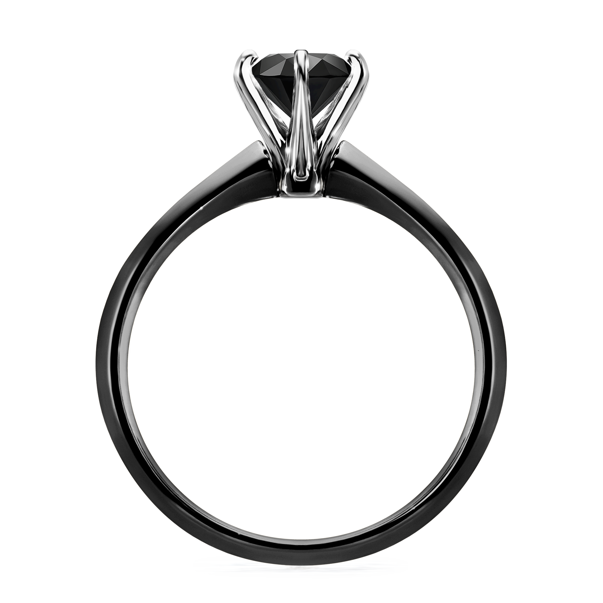 Pierścionek zaręczynowy My Queen z czarnego złota z czarnym diamentem 1,00CT