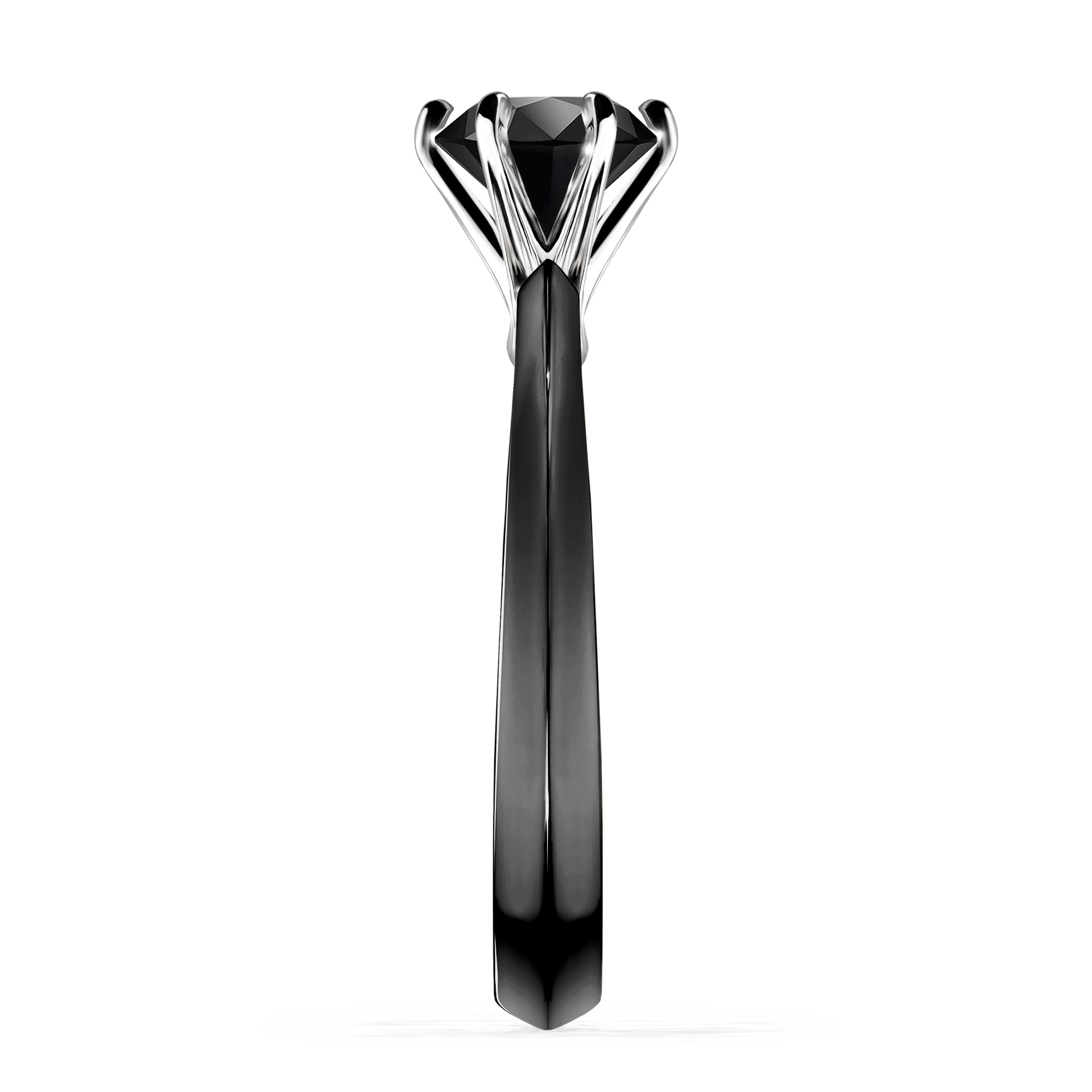 Pierścionek zaręczynowy My Queen z czarnego złota z czarnym diamentem 1,00CT