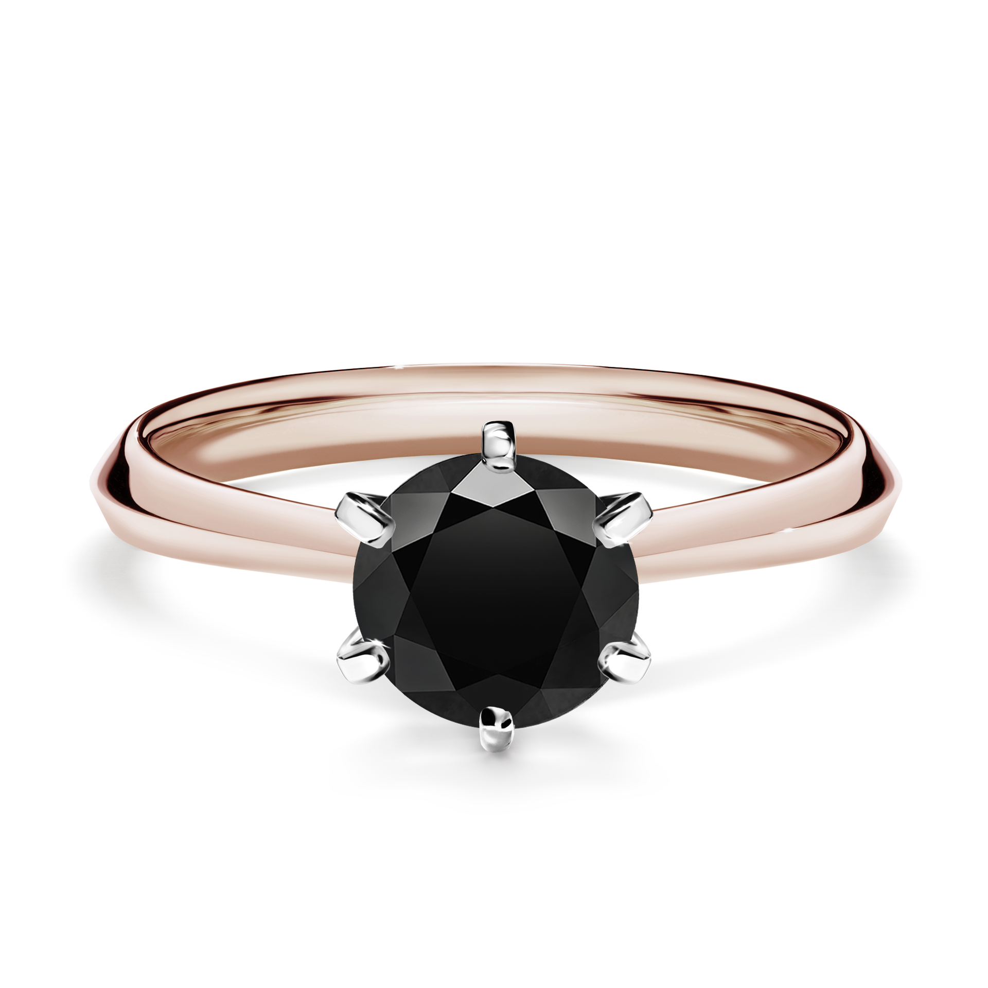 Pierścionek zaręczynowy My Queen z różowego złota z czarnym diamentem 1,00CT