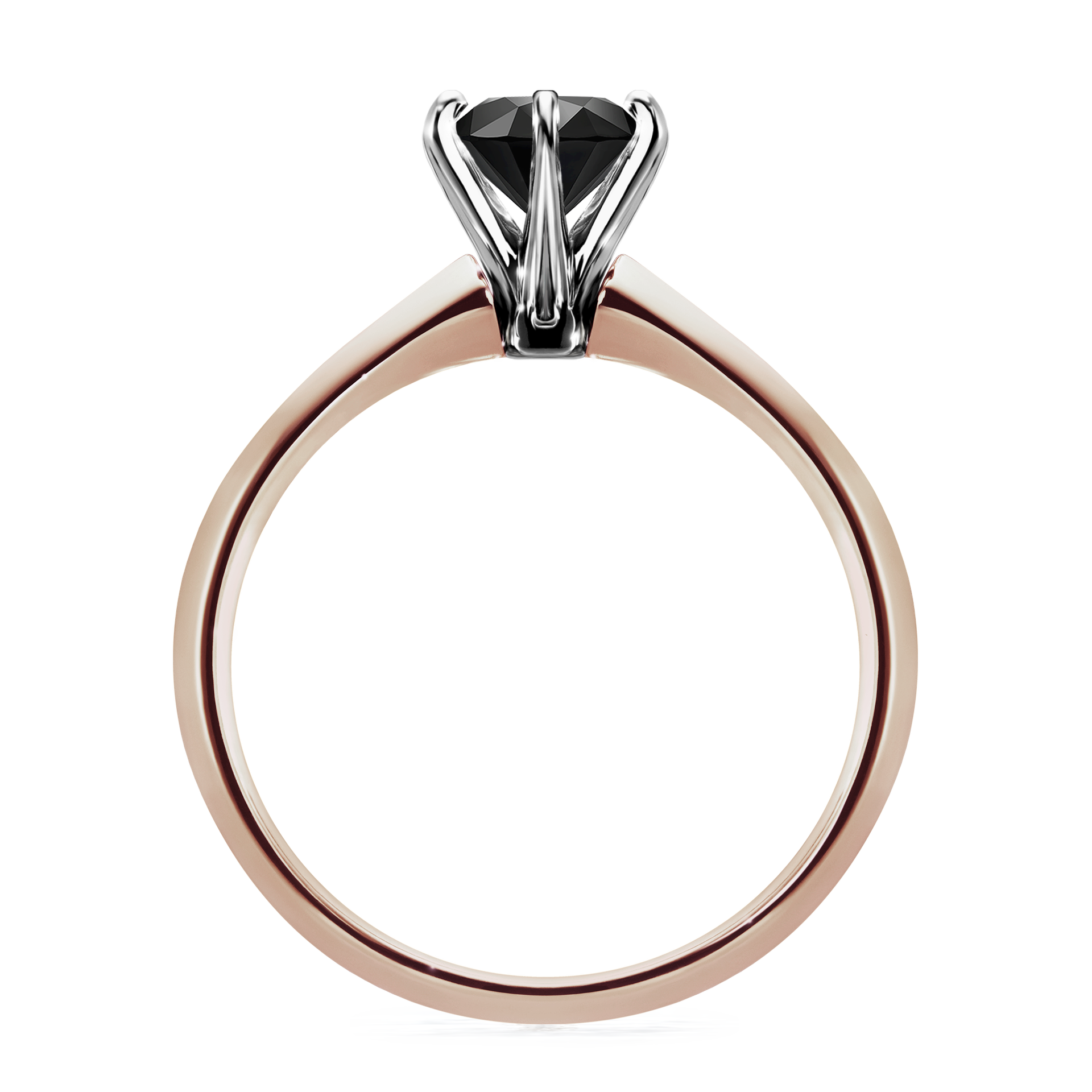 Pierścionek zaręczynowy My Queen z różowego złota z czarnym diamentem 1,00CT