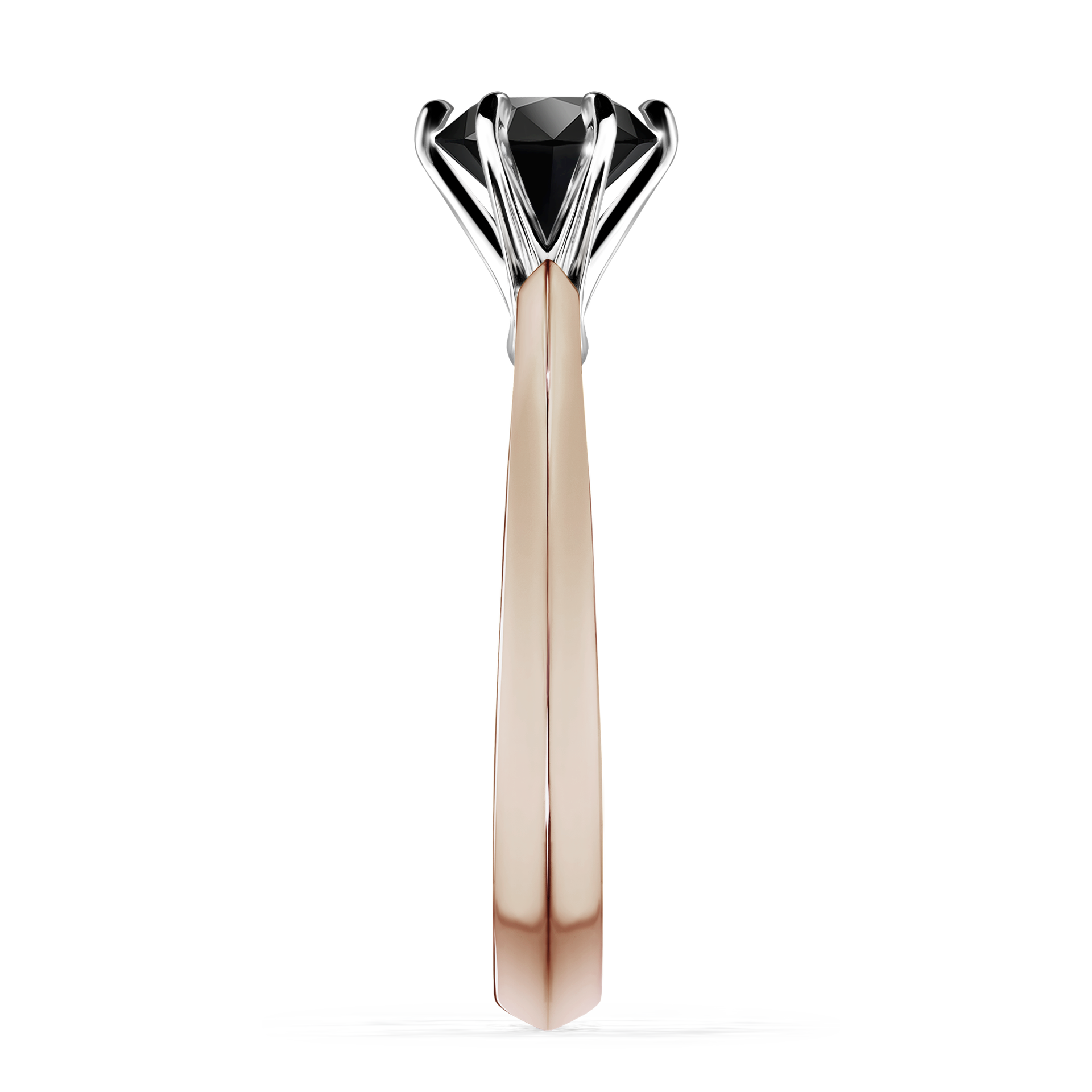 Pierścionek zaręczynowy My Queen z różowego złota z czarnym diamentem 1,00CT