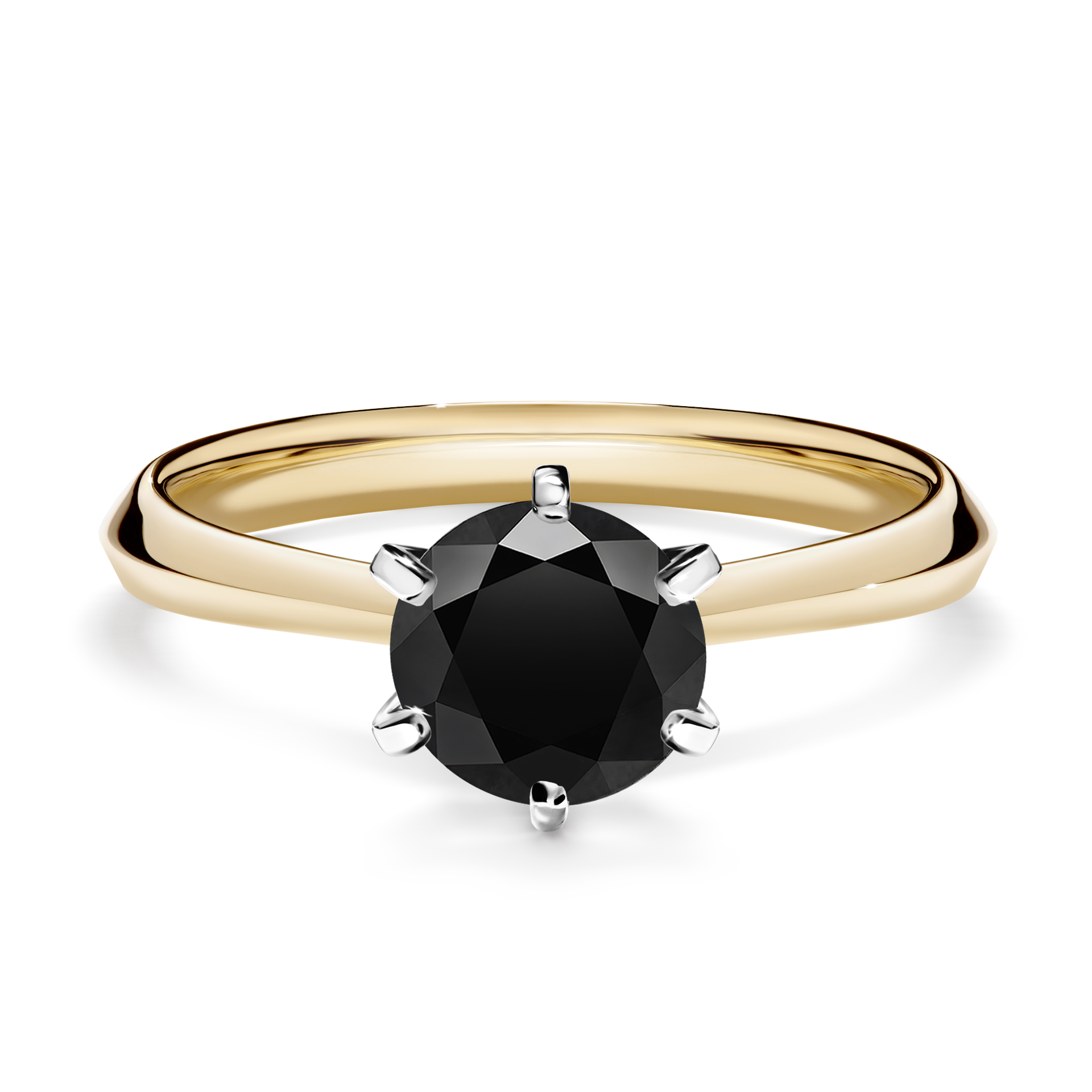 Pierścionek zaręczynowy My Queen z żółtego złota z czarnym diamentem 1,00CT