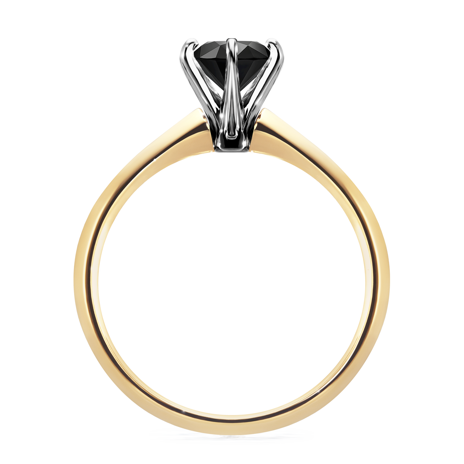 Pierścionek zaręczynowy My Queen z żółtego złota z czarnym diamentem 1,00CT