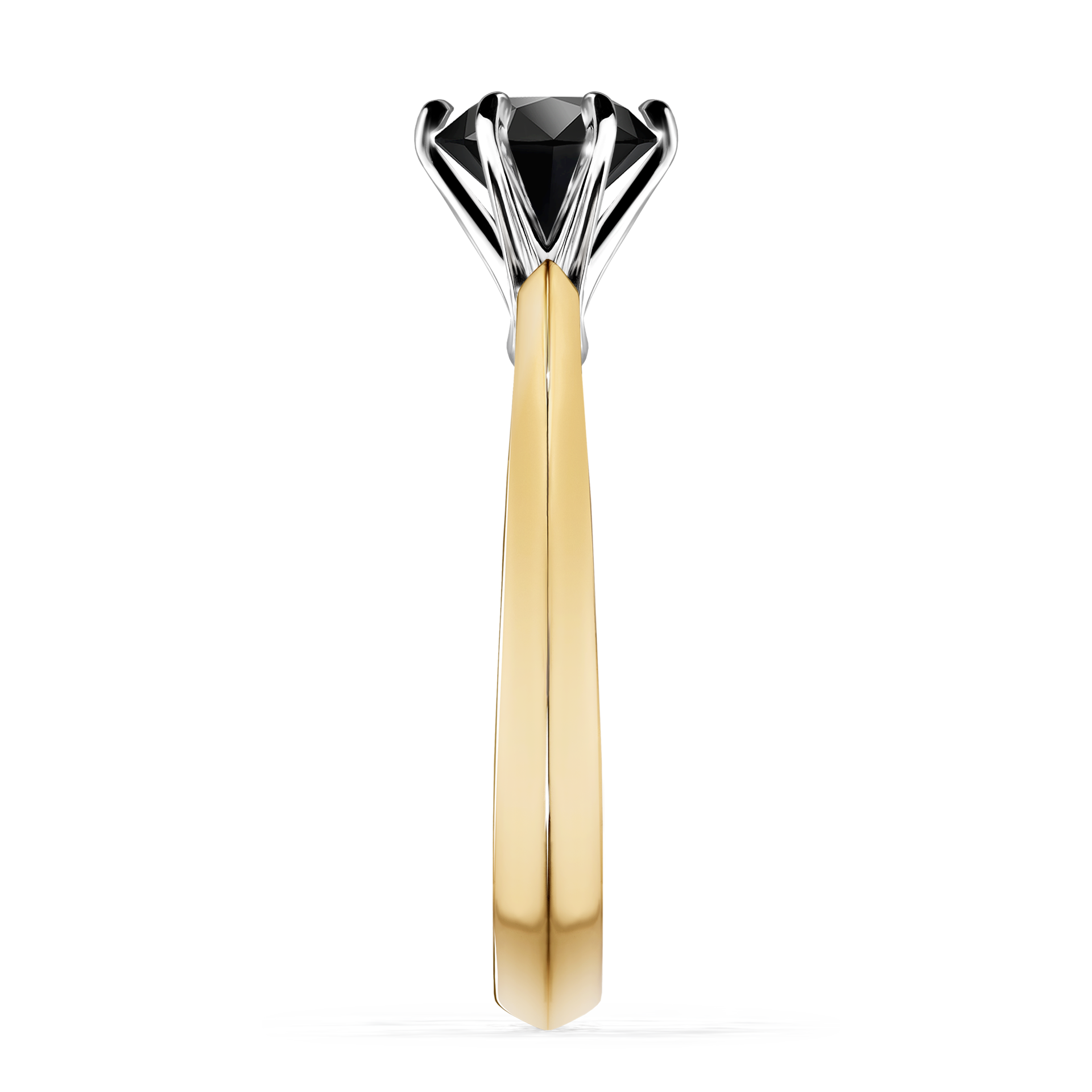 Pierścionek zaręczynowy My Queen z żółtego złota z czarnym diamentem 1,00CT