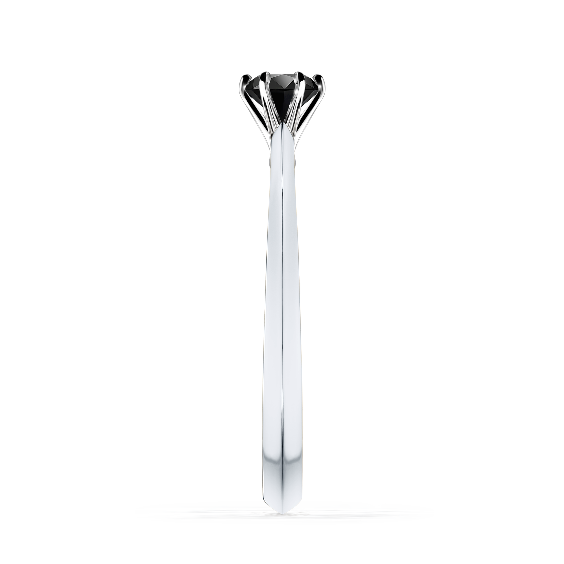 Pierścionek zaręczynowy My Queen z białego złota z czarnym diamentem 0,25CT