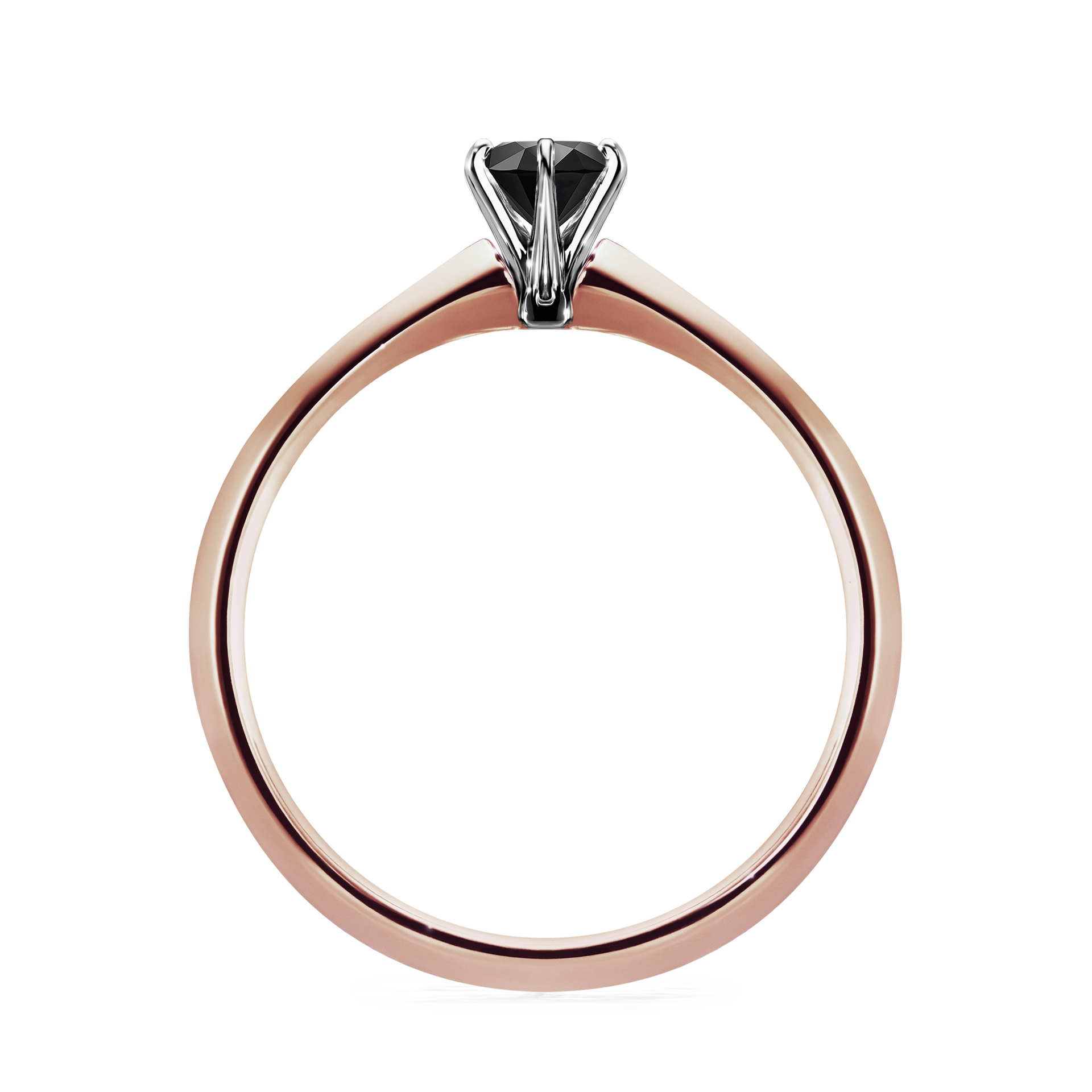 Pierścionek zaręczynowy My Queen z różowego złota z czarnym diamentem 0,25CT