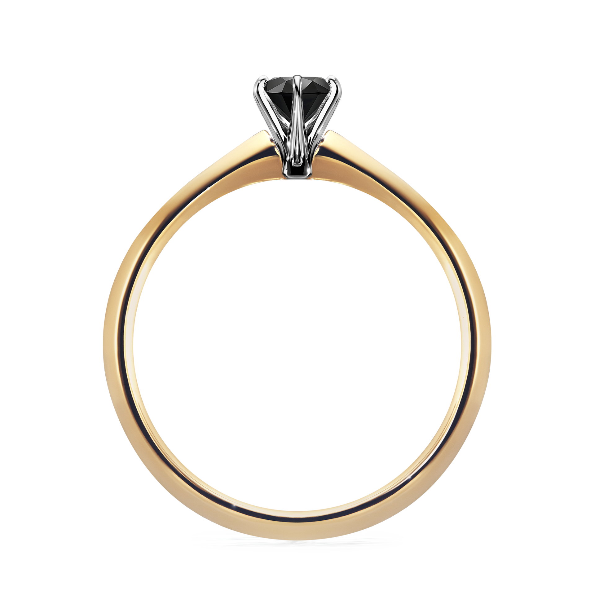 Pierścionek zaręczynowy My Queen z żółtego złota z czarnym diamentem 0,25CT