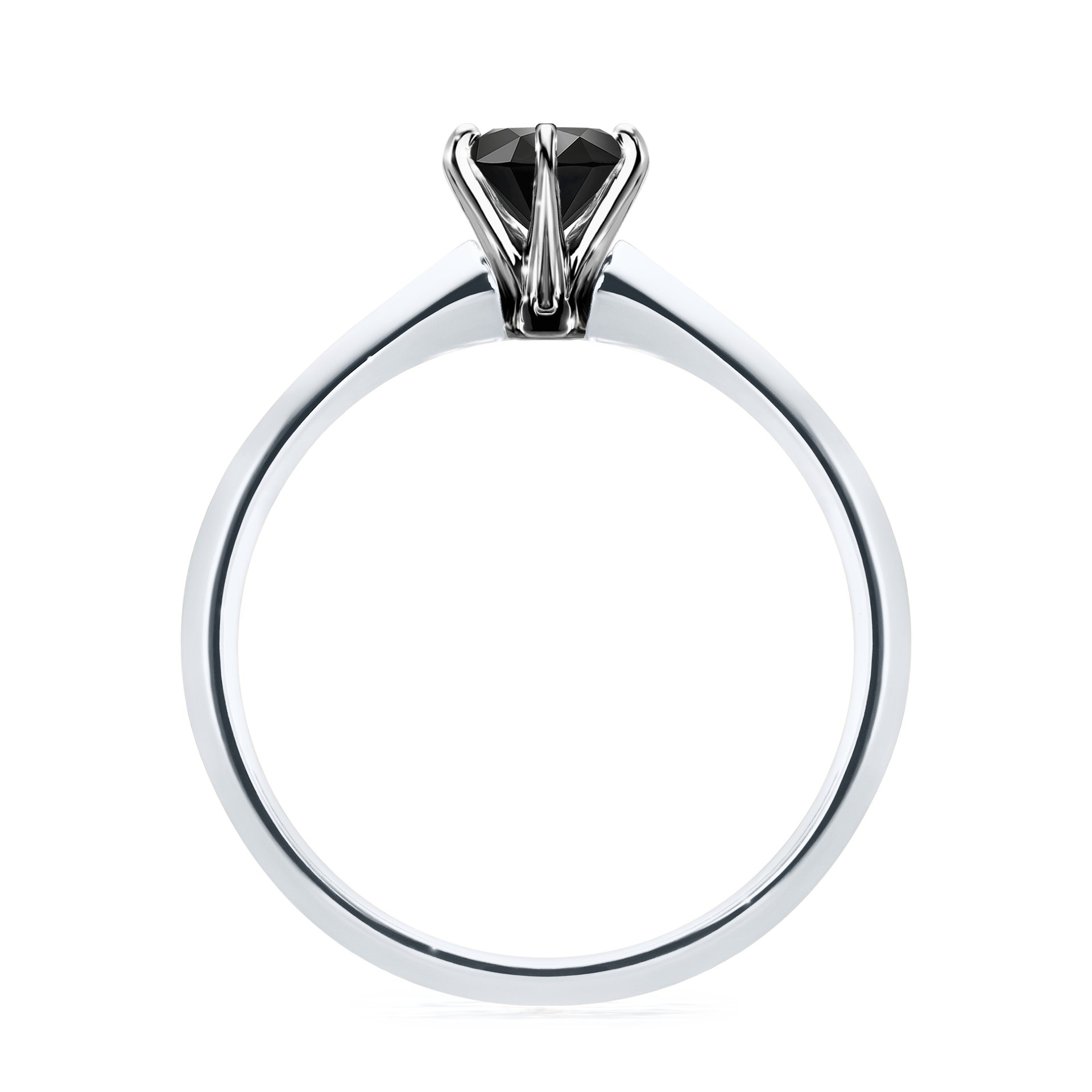 Pierścionek zaręczynowy My Queen z białego złota z czarnym diamentem 0,50CT