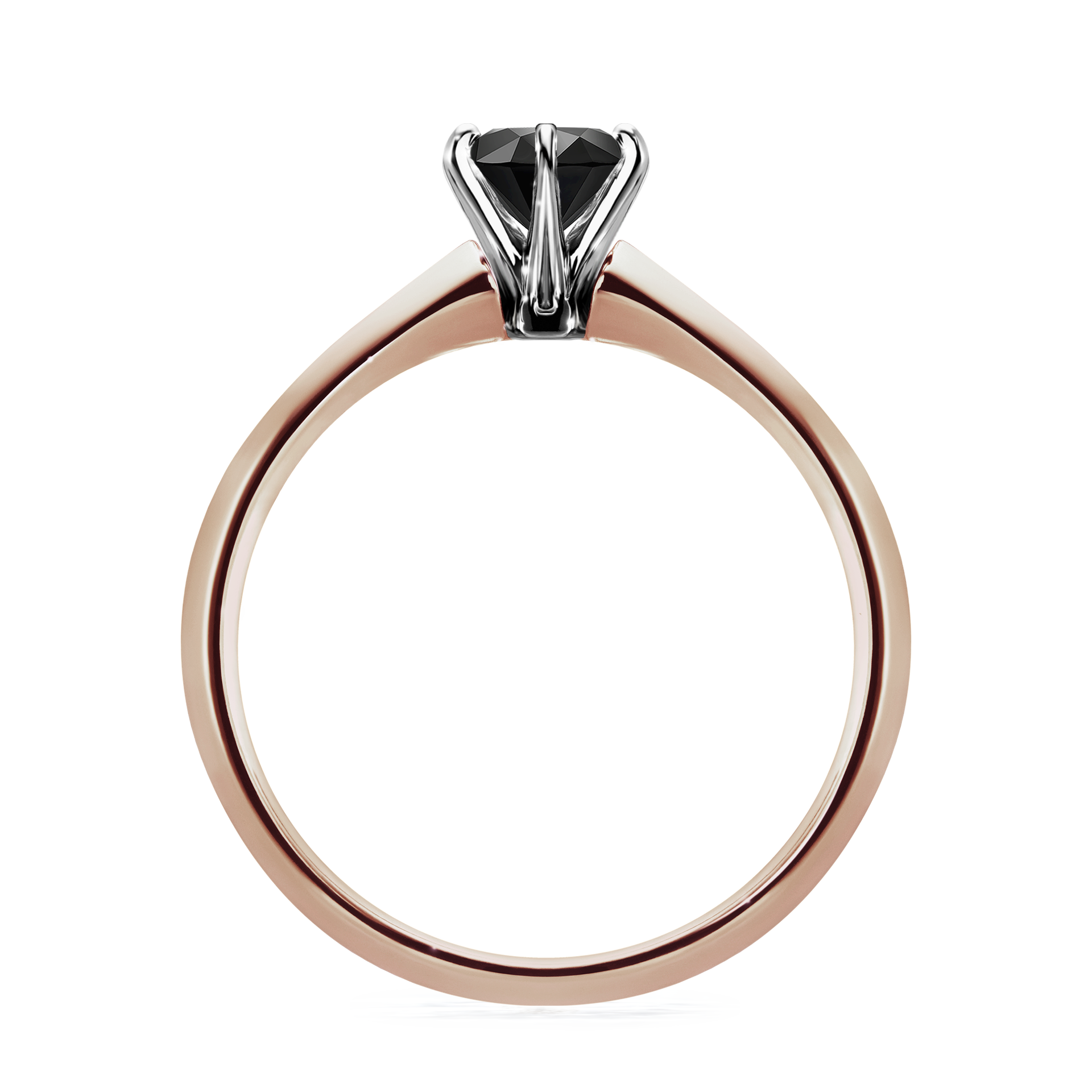 Pierścionek zaręczynowy My Queen z różowego złota z czarnym diamentem 0,50CT
