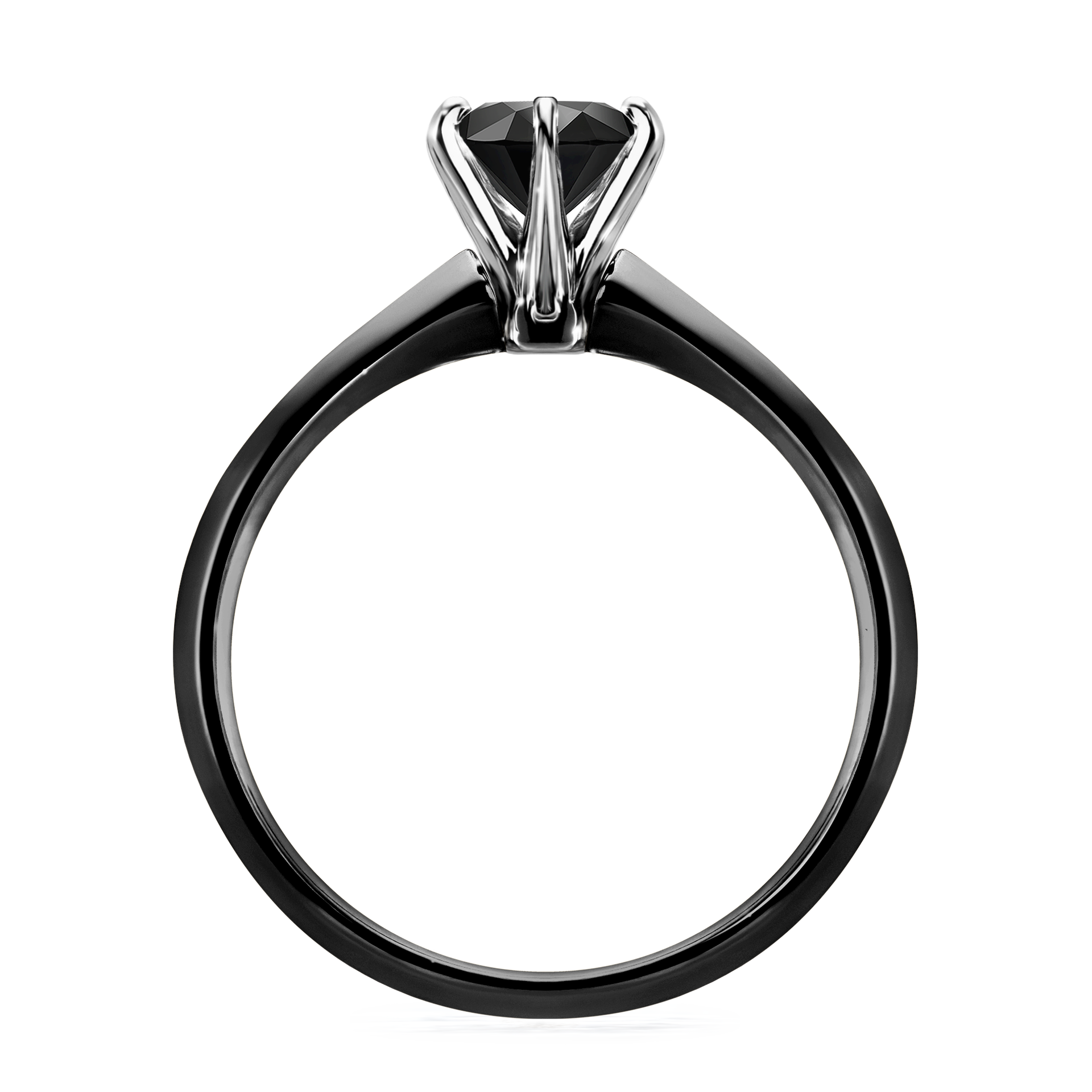 Pierścionek zaręczynowy My Queen z czarnego złota z czarnym diamentem 0,80CT