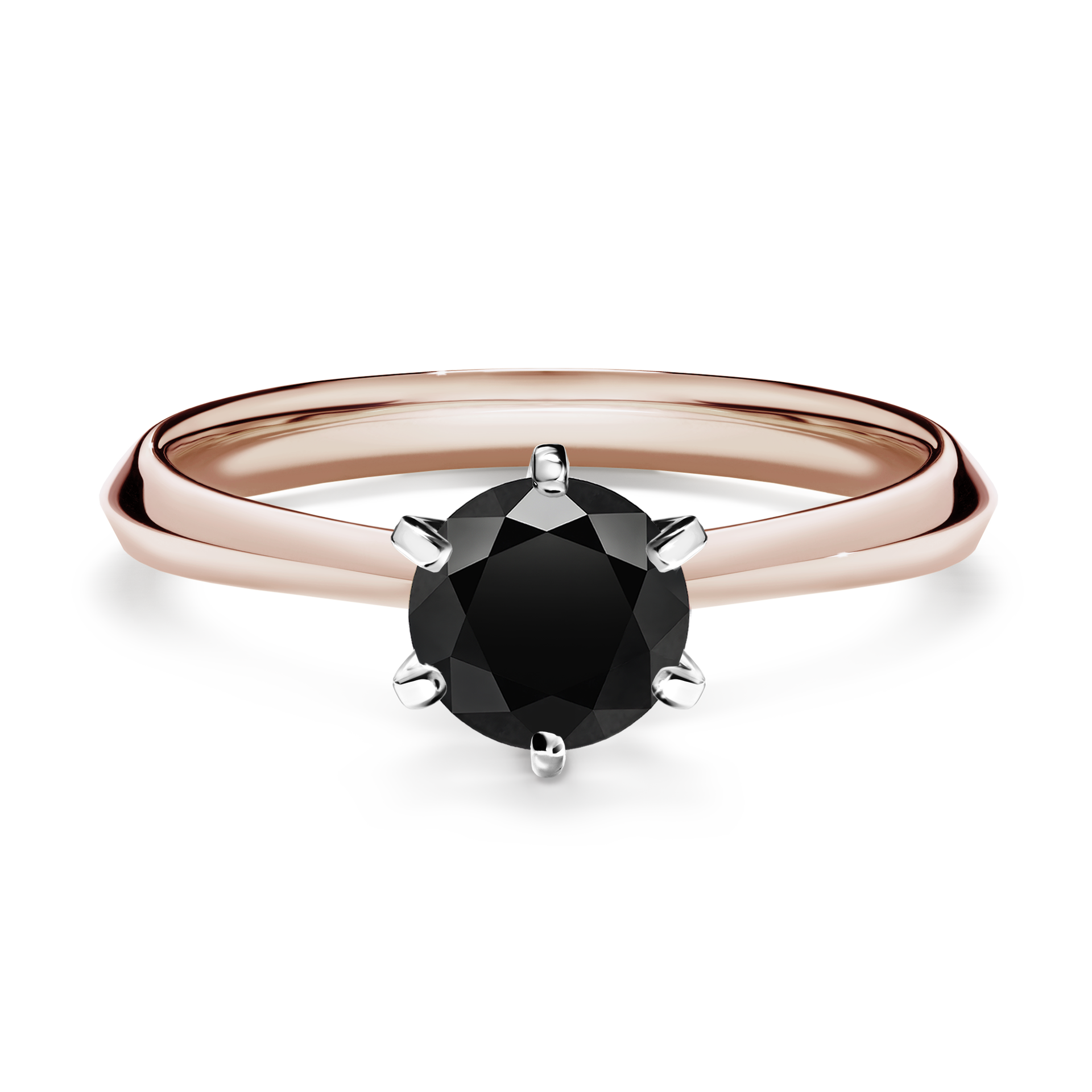 Pierścionek zaręczynowy My Queen z różowego złota z czarnym diamentem 0,80CT
