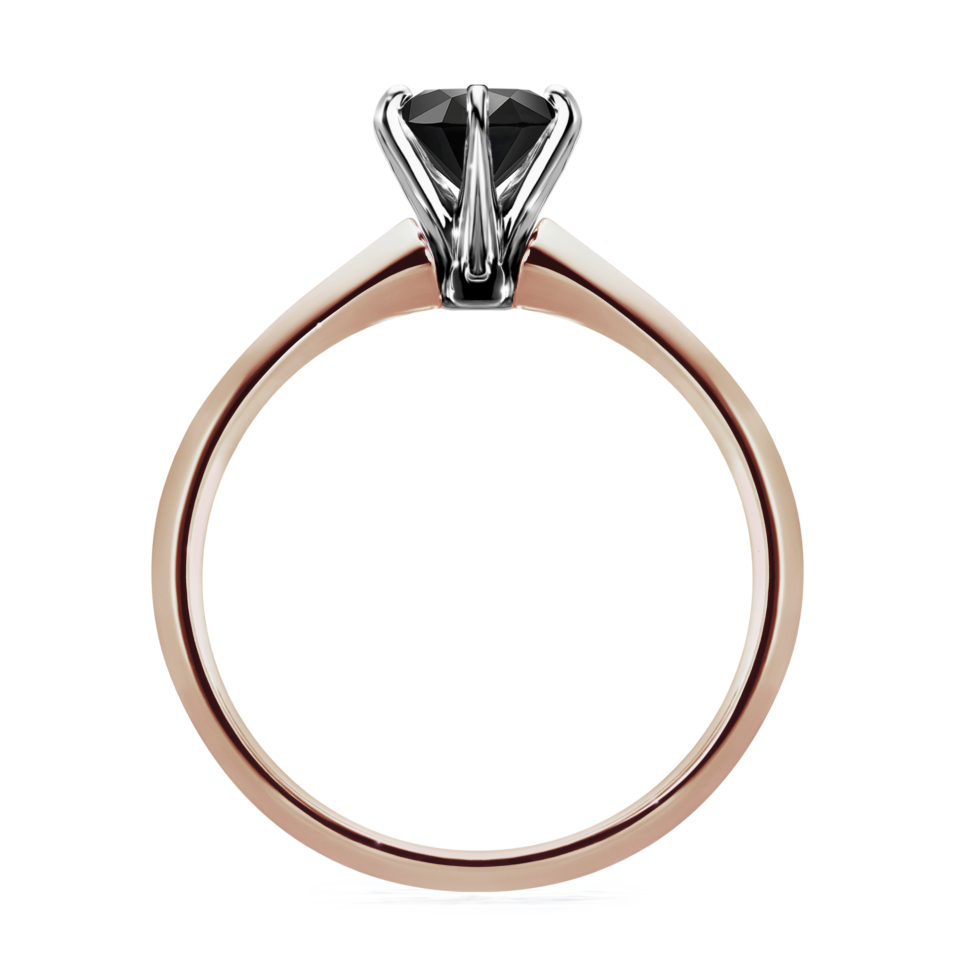 Pierścionek zaręczynowy My Queen z różowego złota z czarnym diamentem 0,80CT