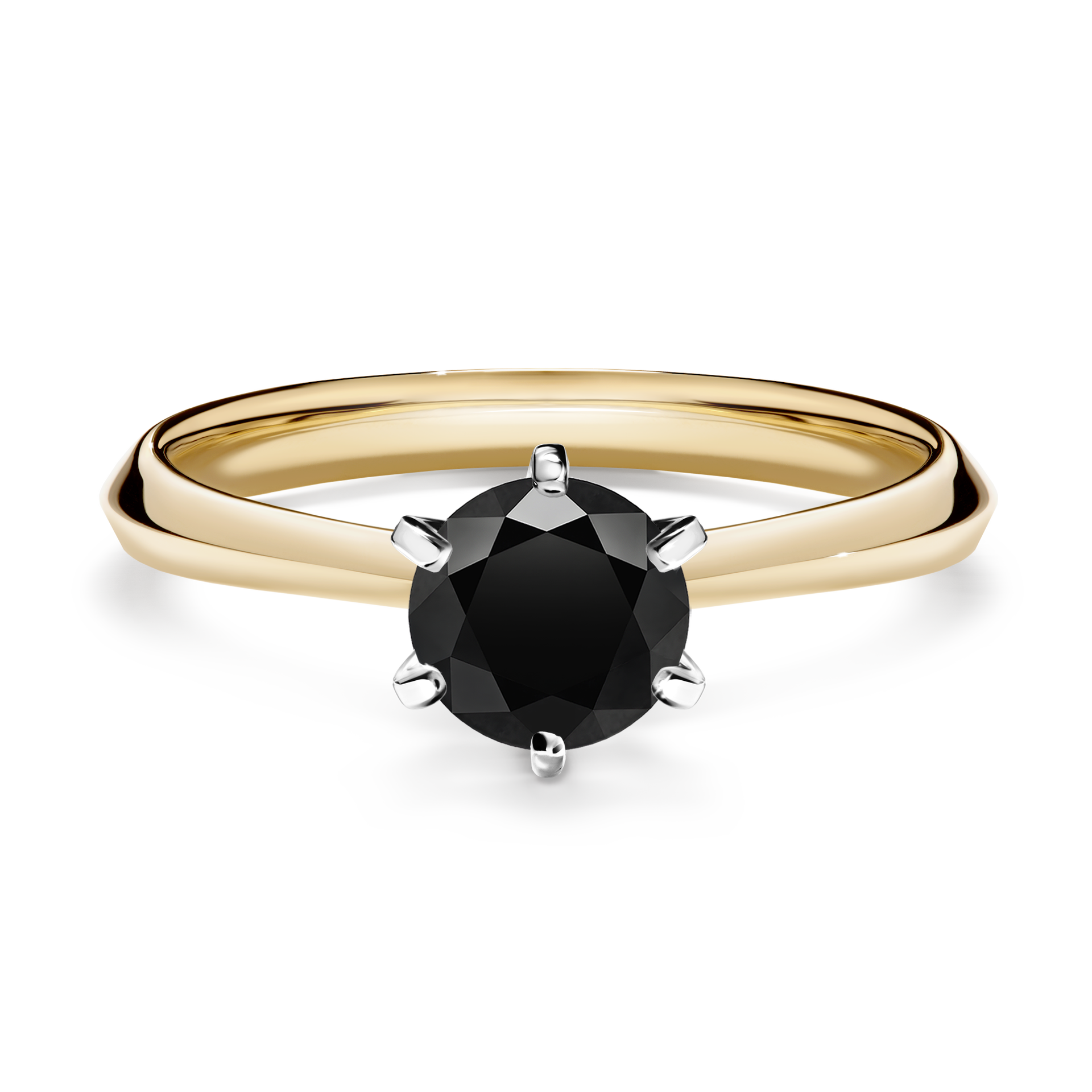 Pierścionek zaręczynowy My Queen z żółtego złota z czarnym diamentem 0,80CT