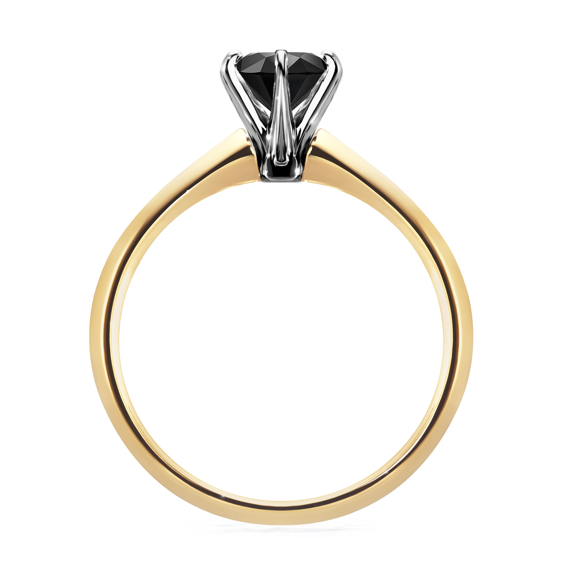 Pierścionek zaręczynowy My Queen z żółtego złota z czarnym diamentem 0,80CT