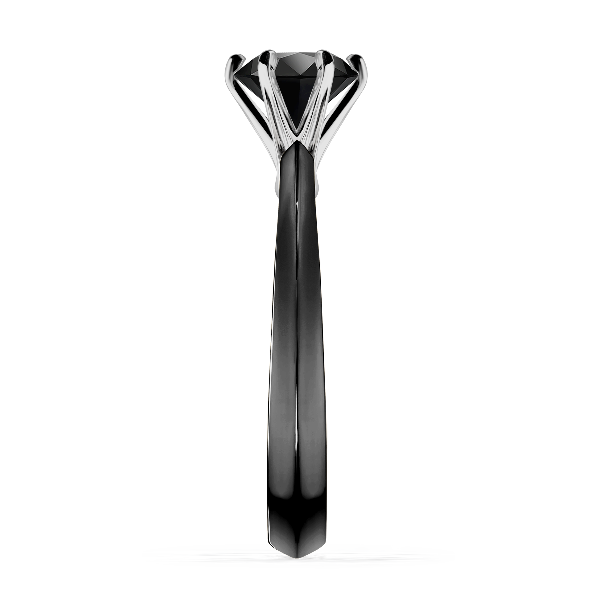 Pierścionek zaręczynowy My Queen z czarnego złota z czarnym diamentem 1,00CT