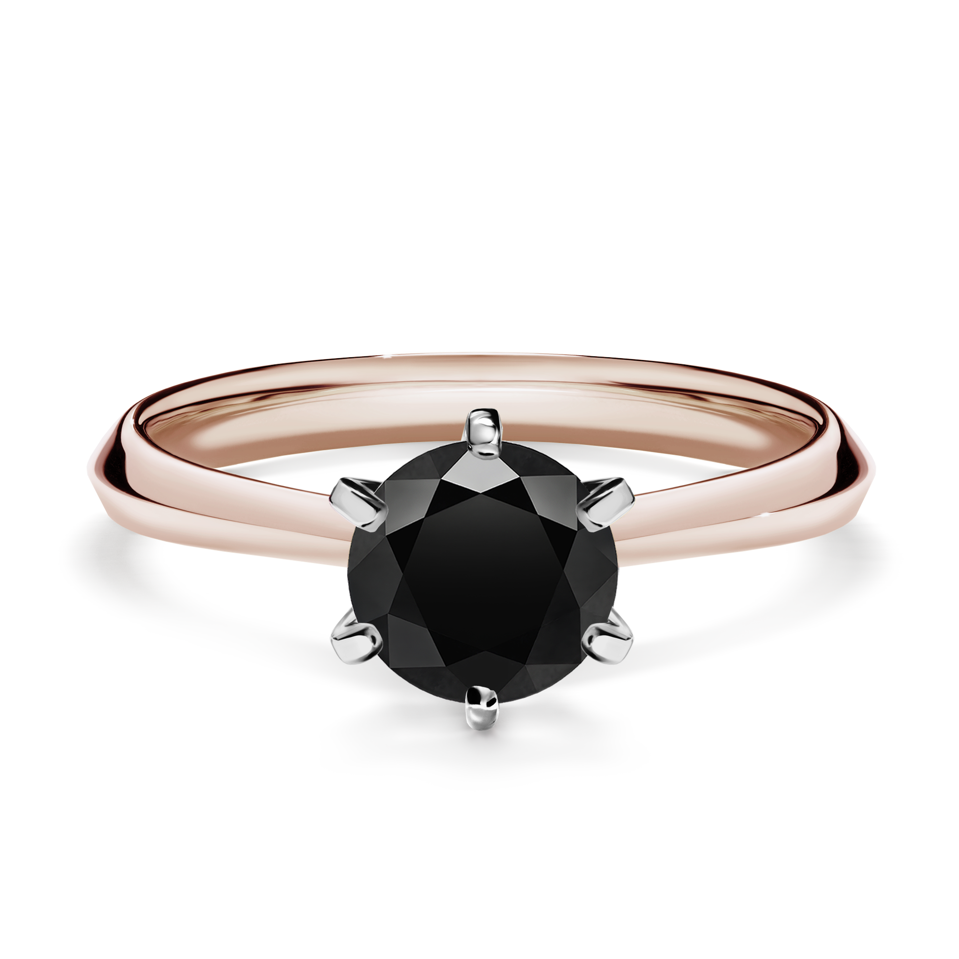Pierścionek zaręczynowy My Queen z różowego złota z czarnym diamentem 1,00CT