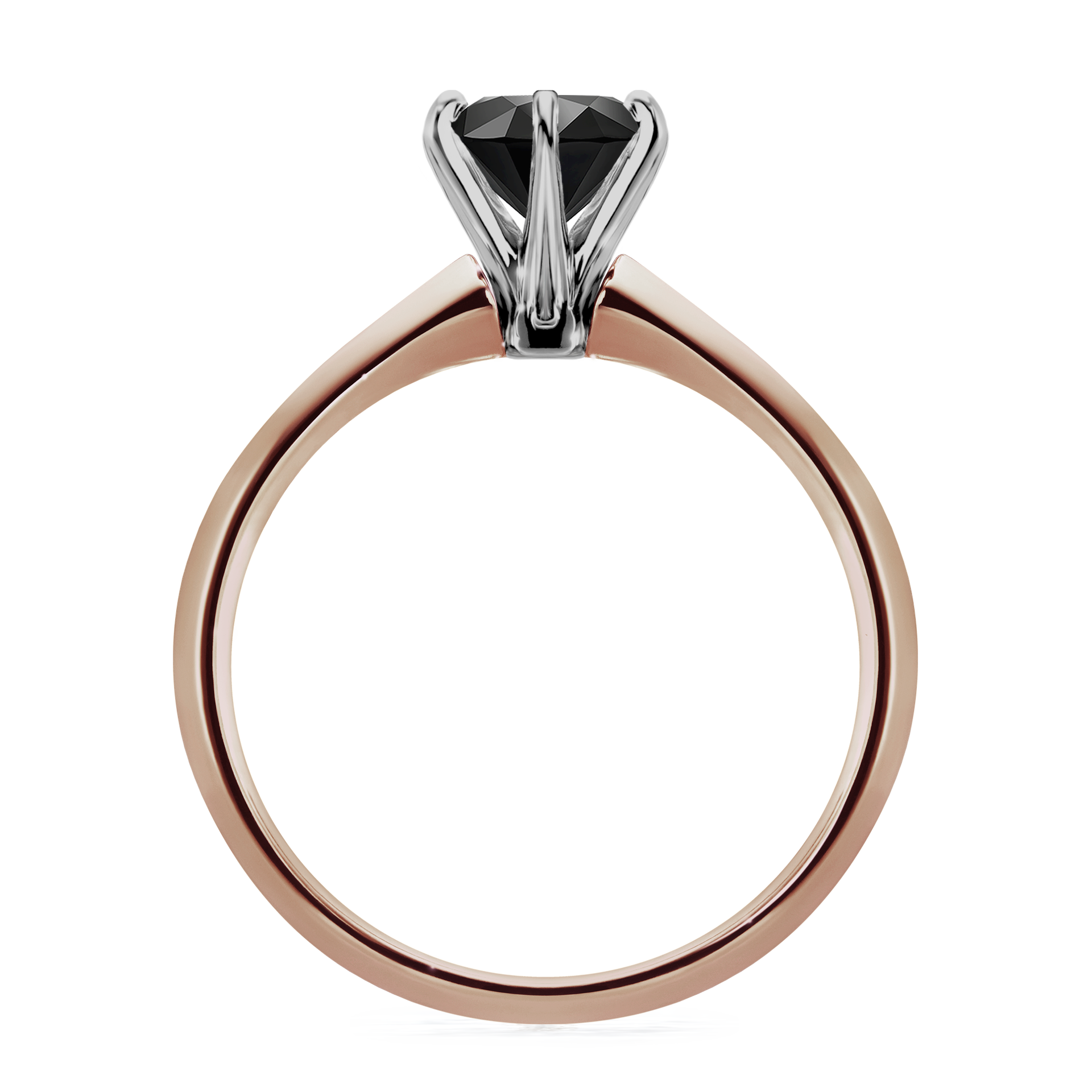 Pierścionek zaręczynowy My Queen z różowego złota z czarnym diamentem 1,00CT