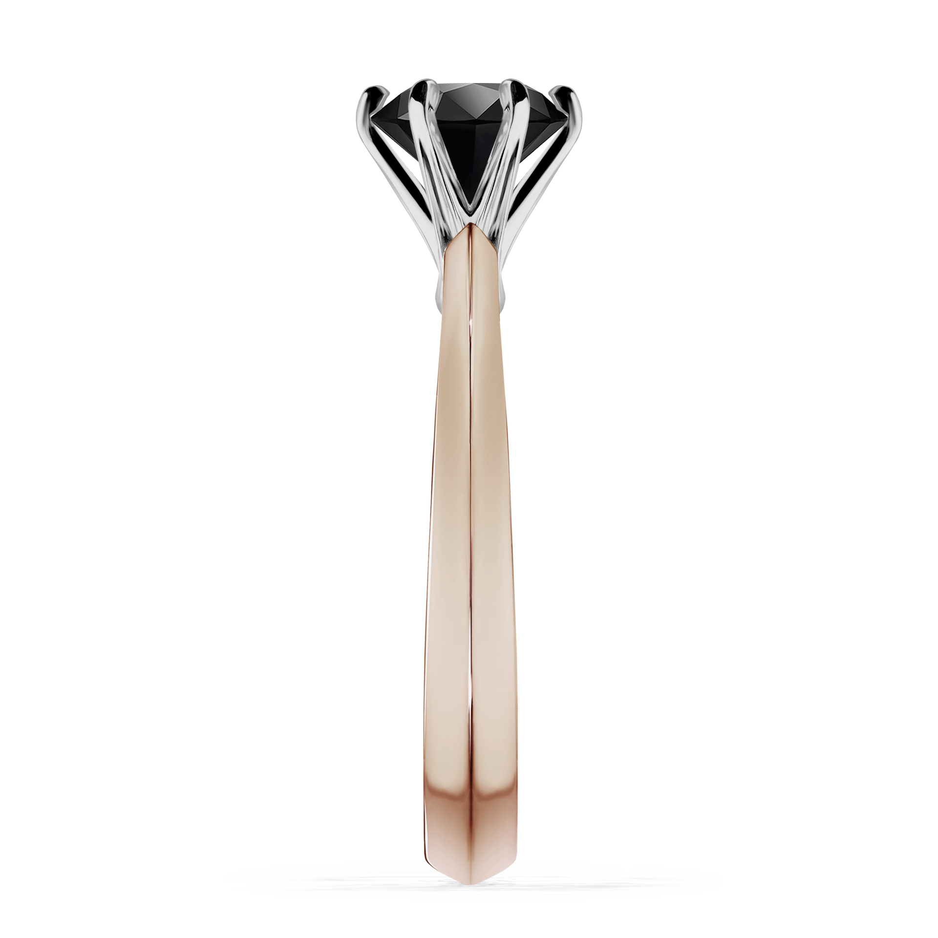 Pierścionek zaręczynowy My Queen z różowego złota z czarnym diamentem 1,00CT