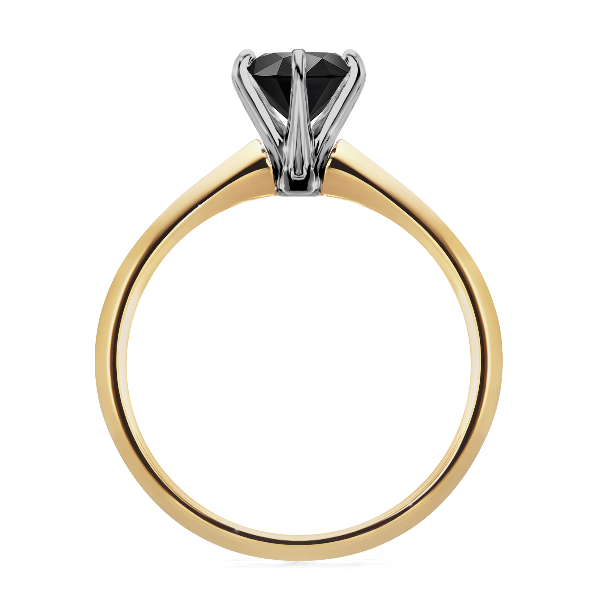 Pierścionek zaręczynowy My Queen z żółtego złota z czarnym diamentem 1,00CT