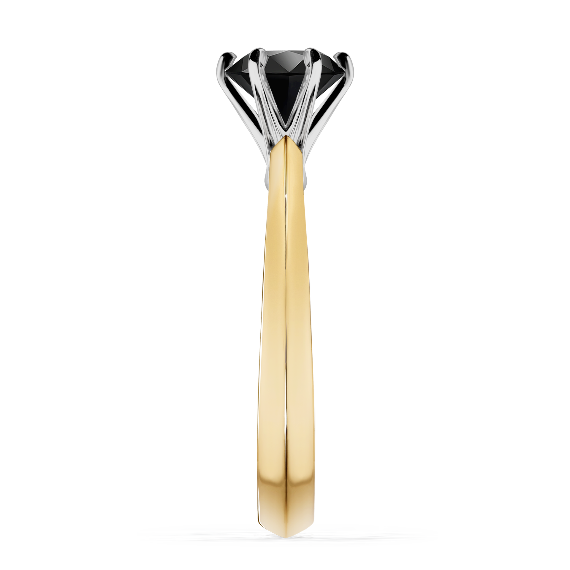 Pierścionek zaręczynowy My Queen z żółtego złota z czarnym diamentem 1,00CT